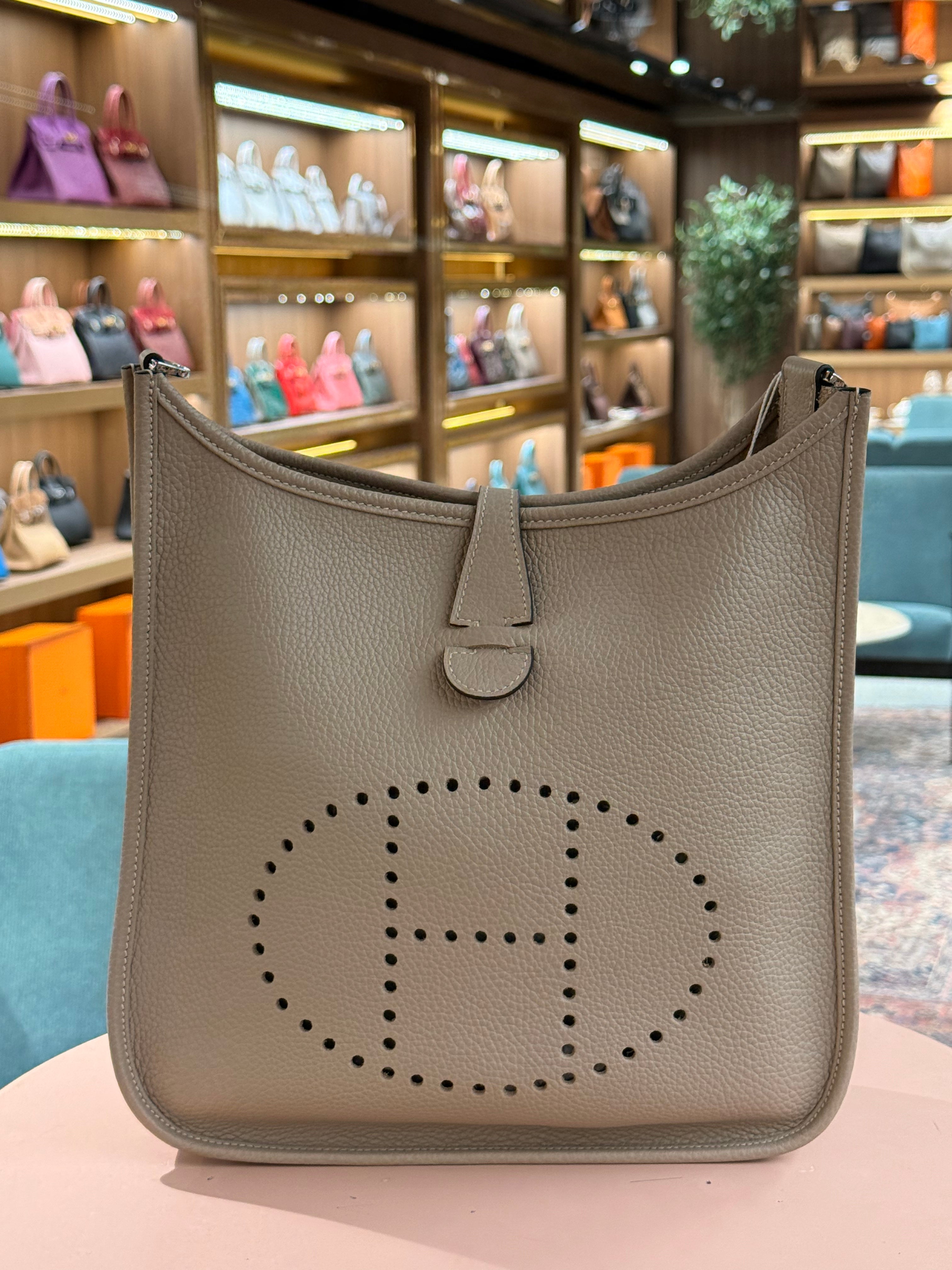 Hermes | Evelyne (Large) – Epsom – Etoupe – Palladium Hardware