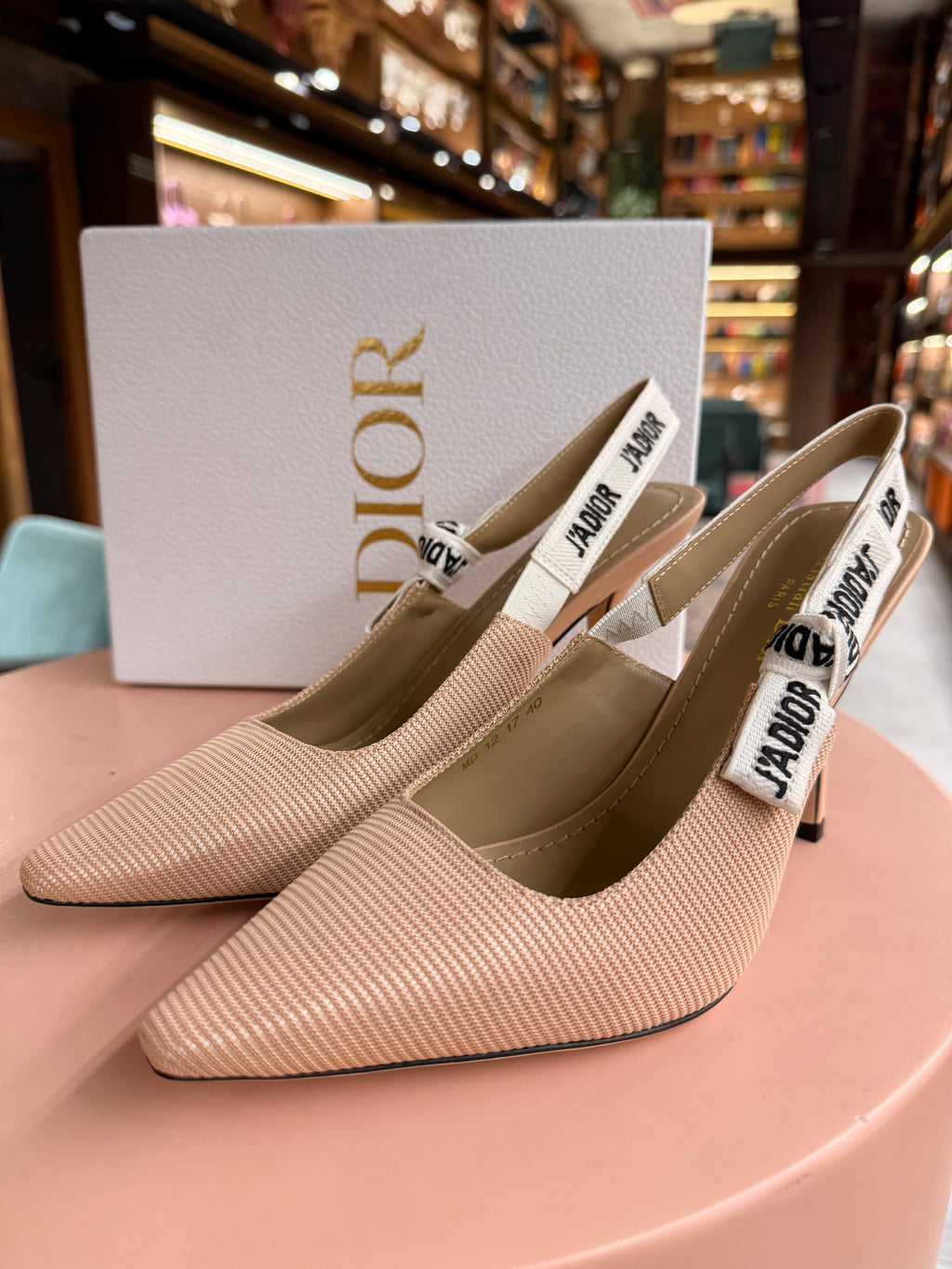 Dior | J'Adior Pump – Fabric – Beige – Black Hardware