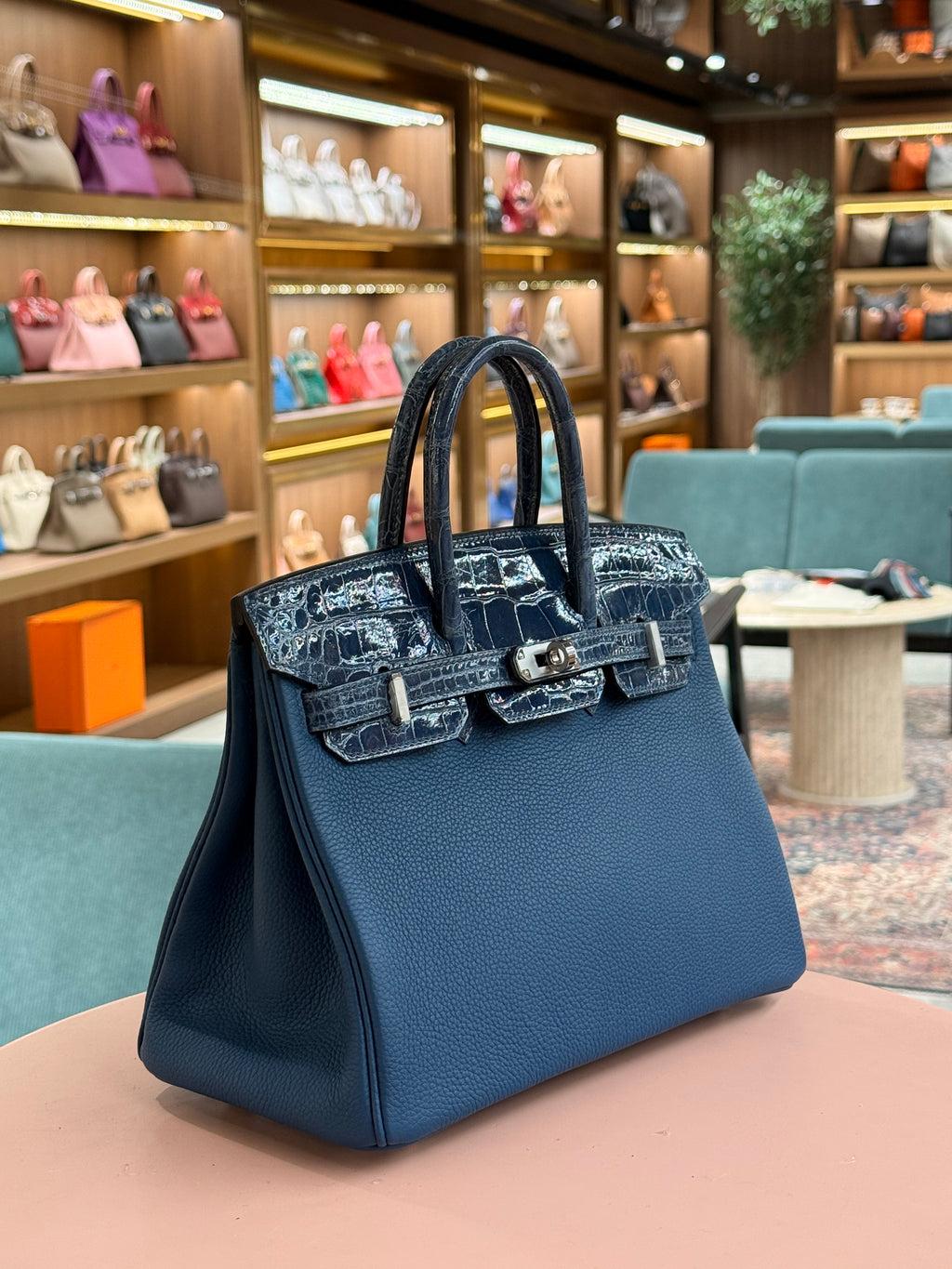 Hermes | Birkin Touch (25) – Togo – Bleu Nuit – Palladium Hardware