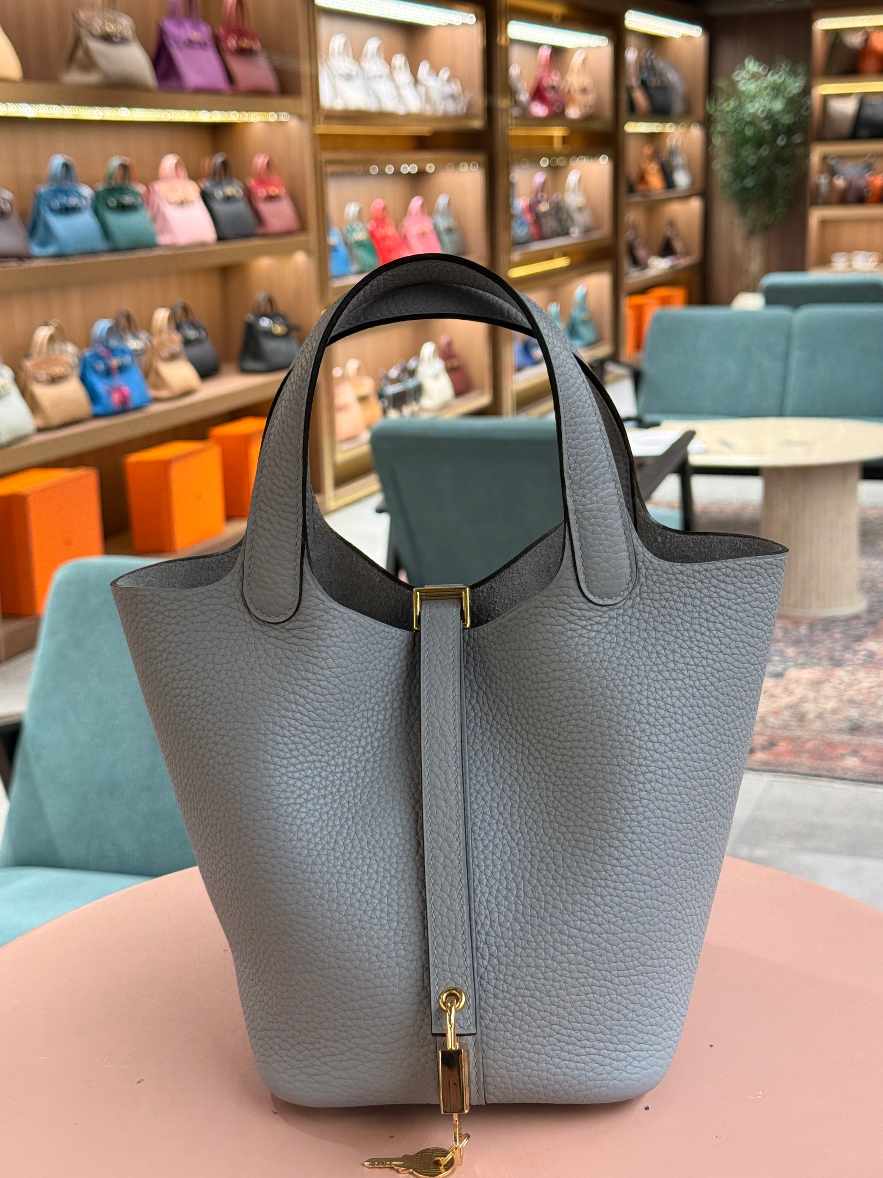Hermes | Picotin – Clemence – Gris Perle – Gold Hardware