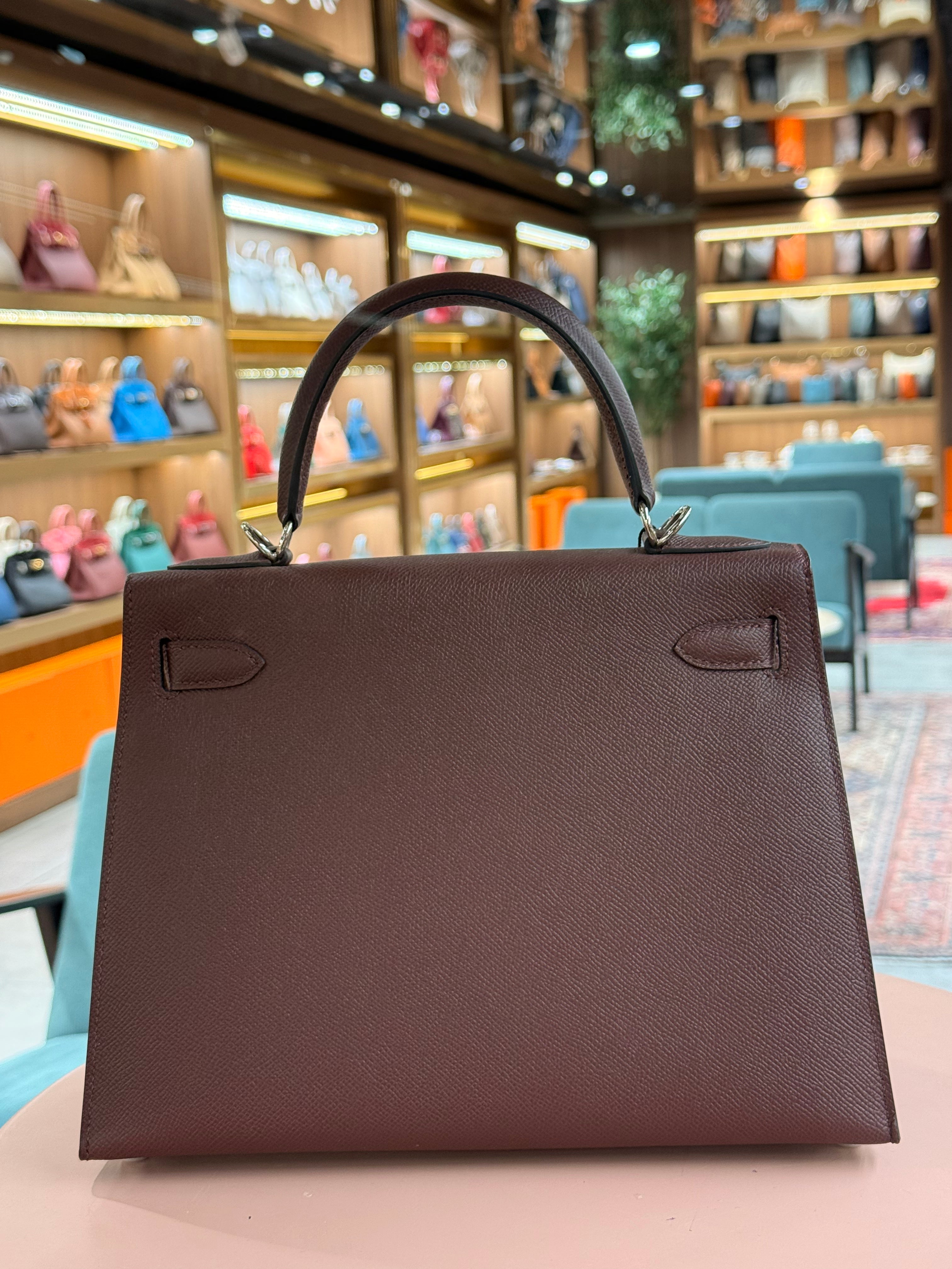 Hermes | Kelly (28) – Epsom – Bordeaux – Palladium Hardware