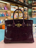 Hermes | Birkin (30) – Crocodile – Burgundy – Gold Hardware