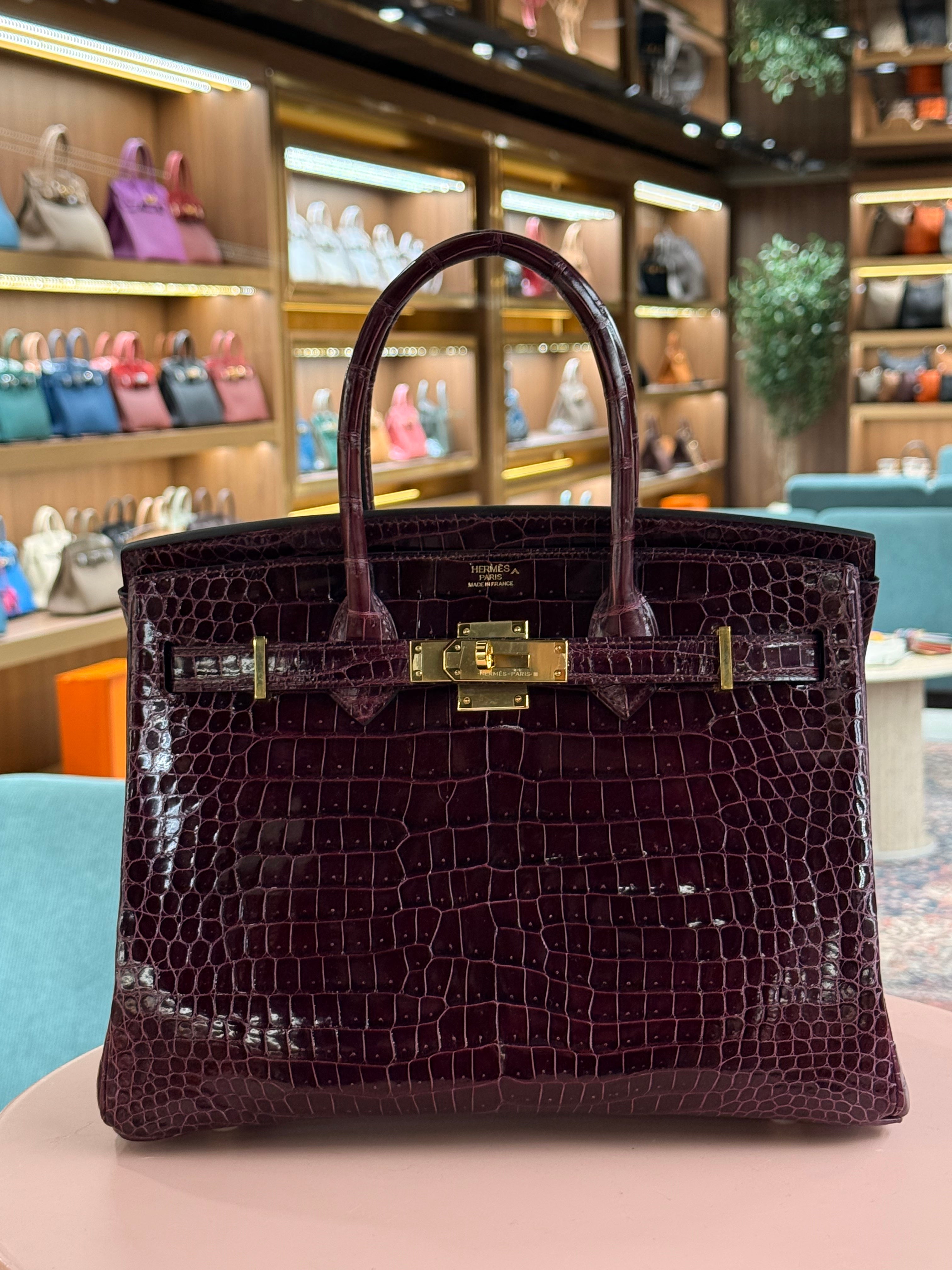 Hermes | Birkin (30) – Crocodile – Burgundy – Gold Hardware