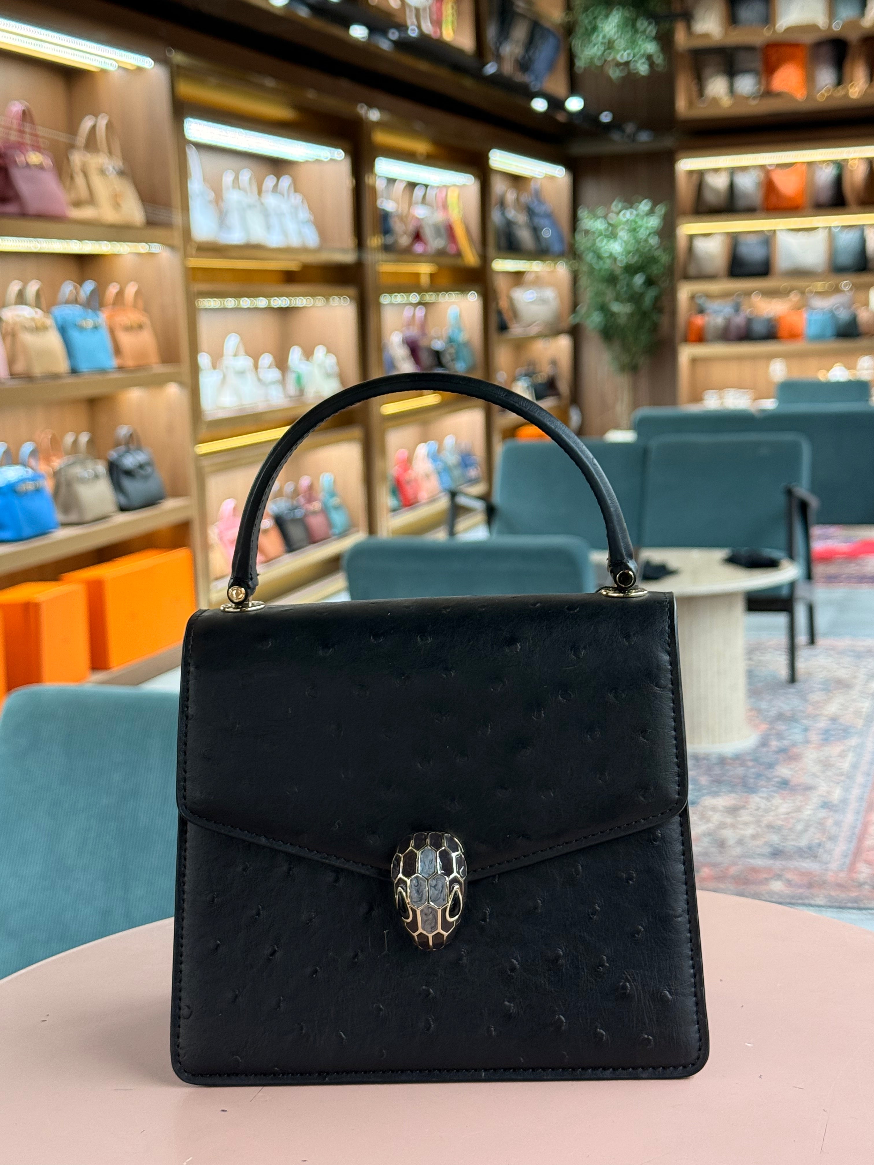 Bulgari | Serpenti Forever Top Handle (19) – Leather – Black – Gold Hardware