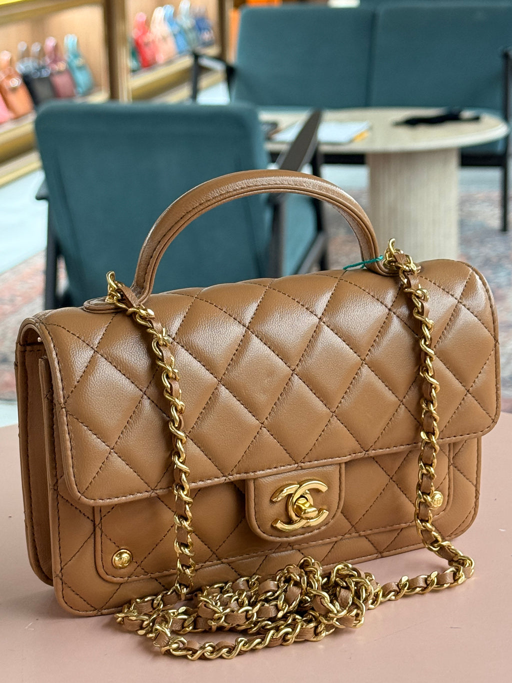 Chanel | Classic Flap Bag (Small) – Lambskin – Beige – Gold Hardware