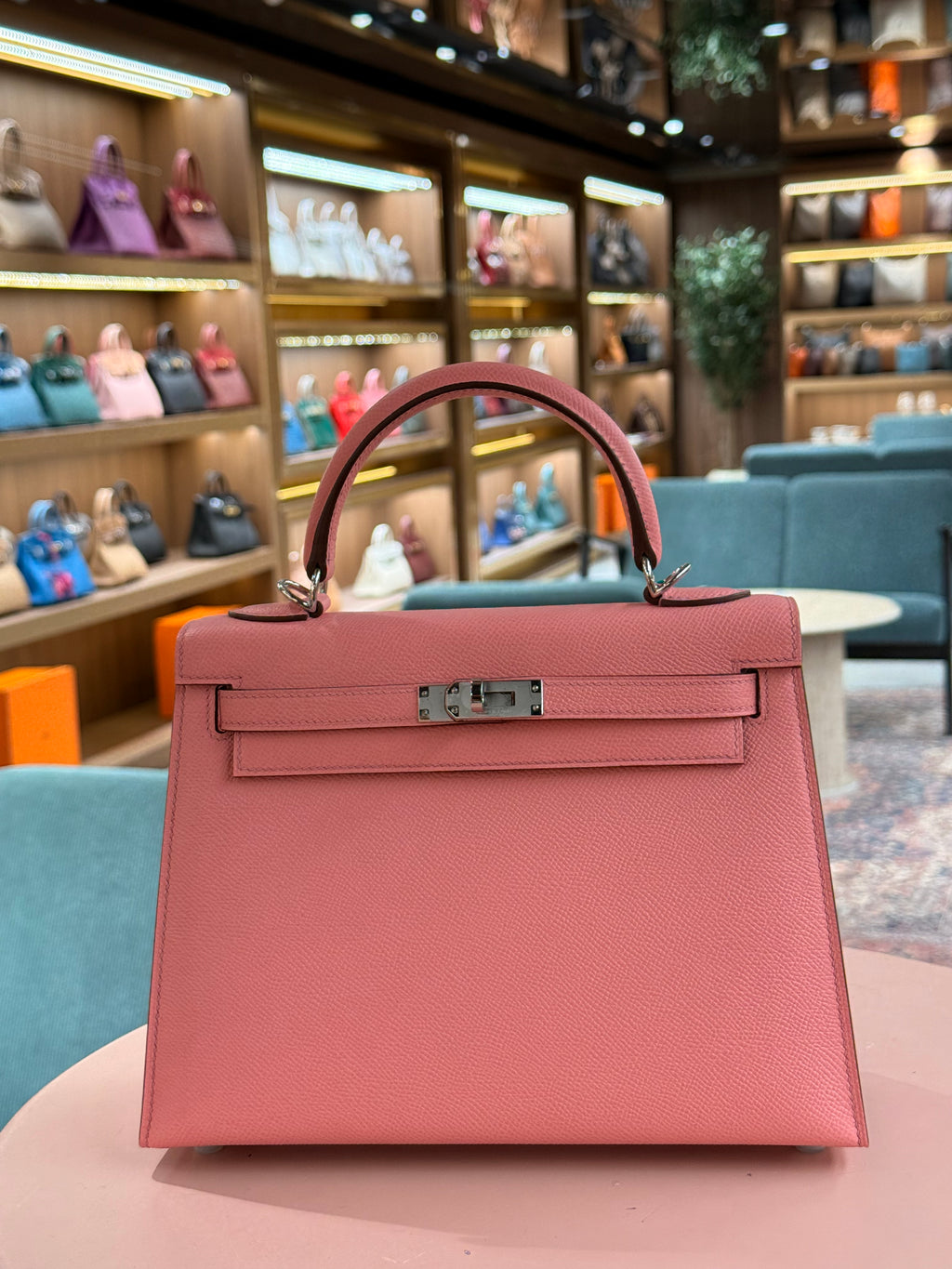 Hermes | Kelly (25) – Epsom – Rose Sakura – Palladium Hardware