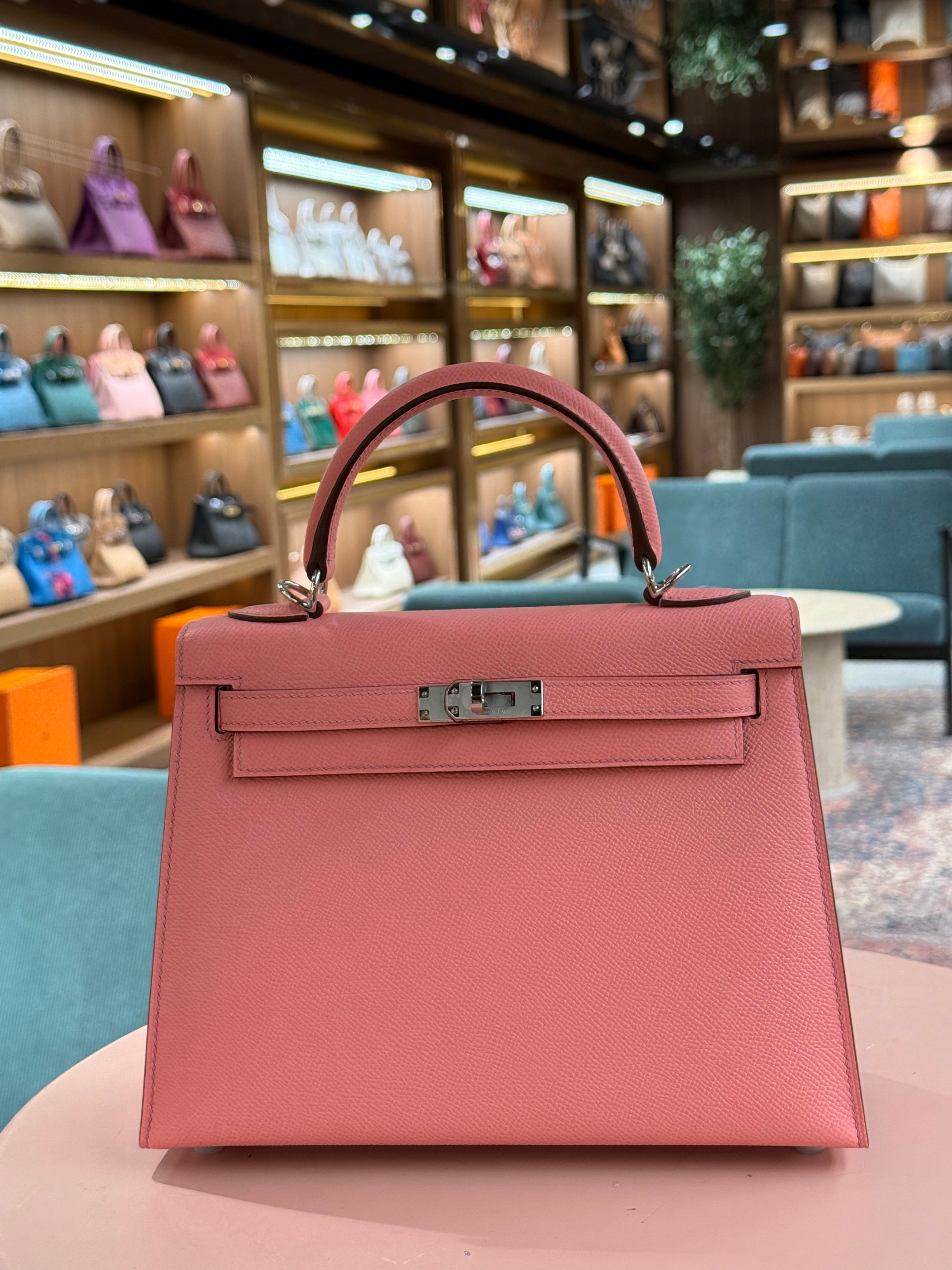 Hermes | Kelly (25) – Epsom – Rose Sakura – Palladium Hardware