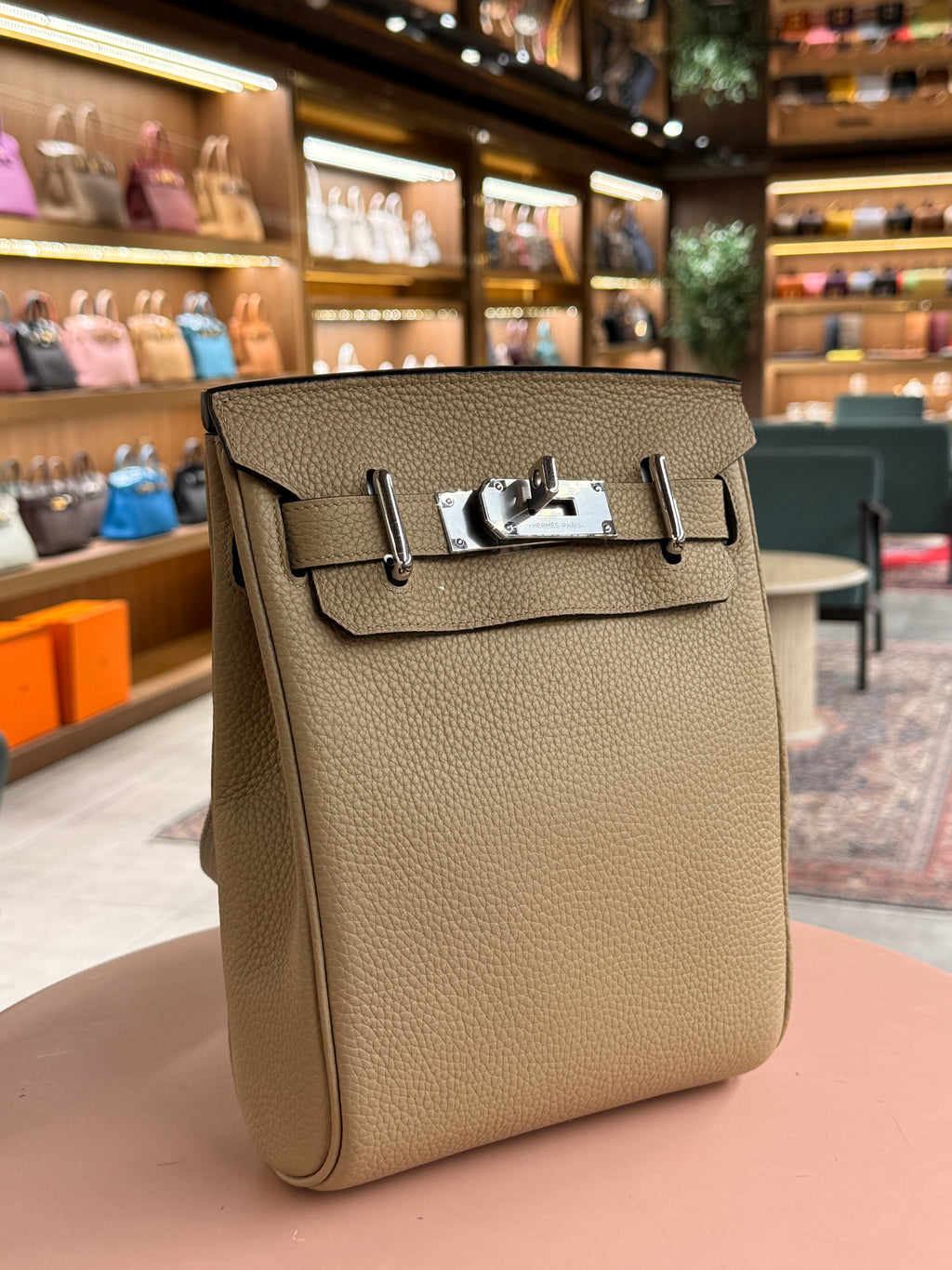 Hermes | Hac a Dos Backpack – Togo – Craie – Palladium Hardware