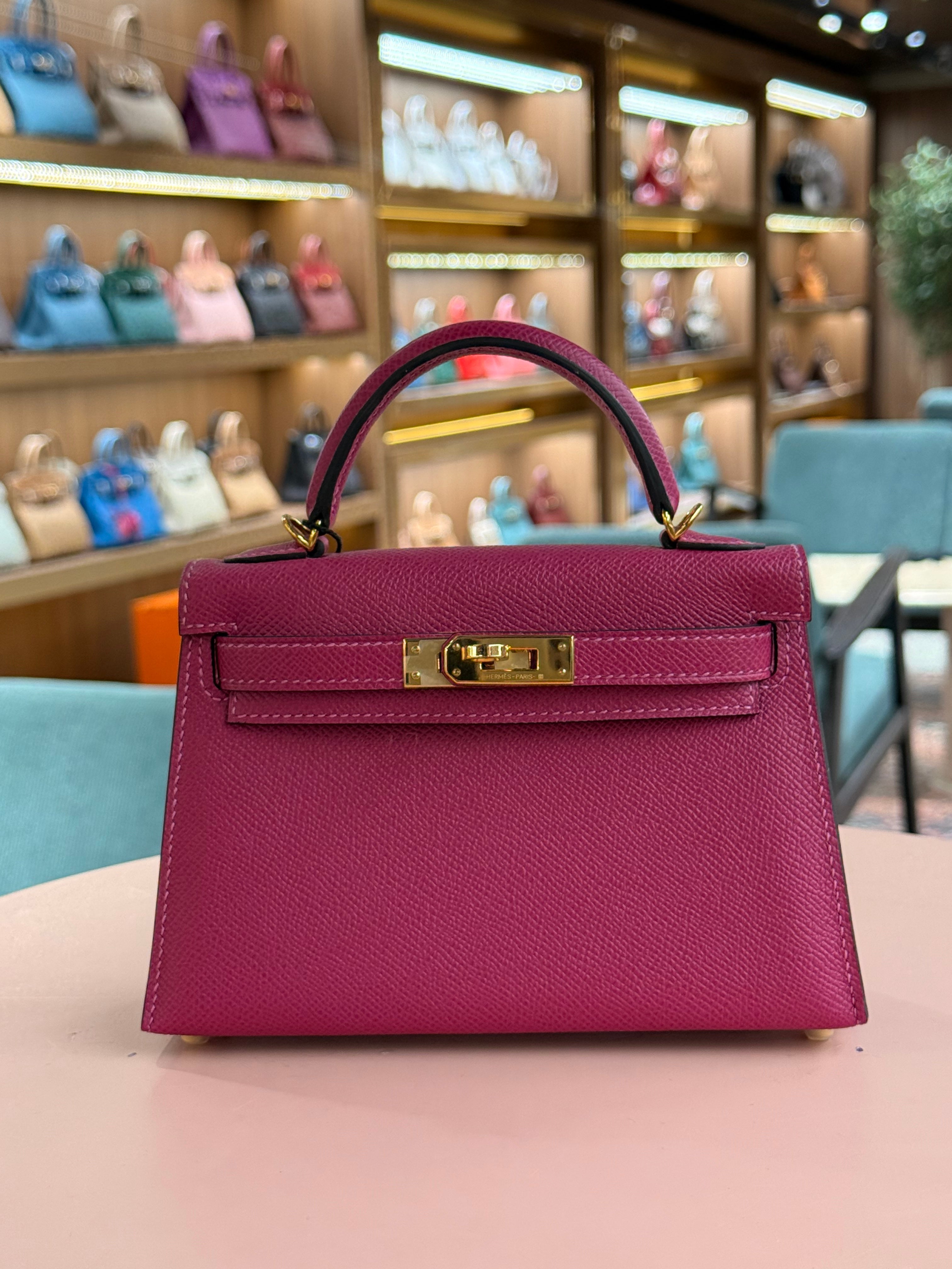 Hermes | Kelly (Mini) – Epsom – Fuchsia – Gold Hardware