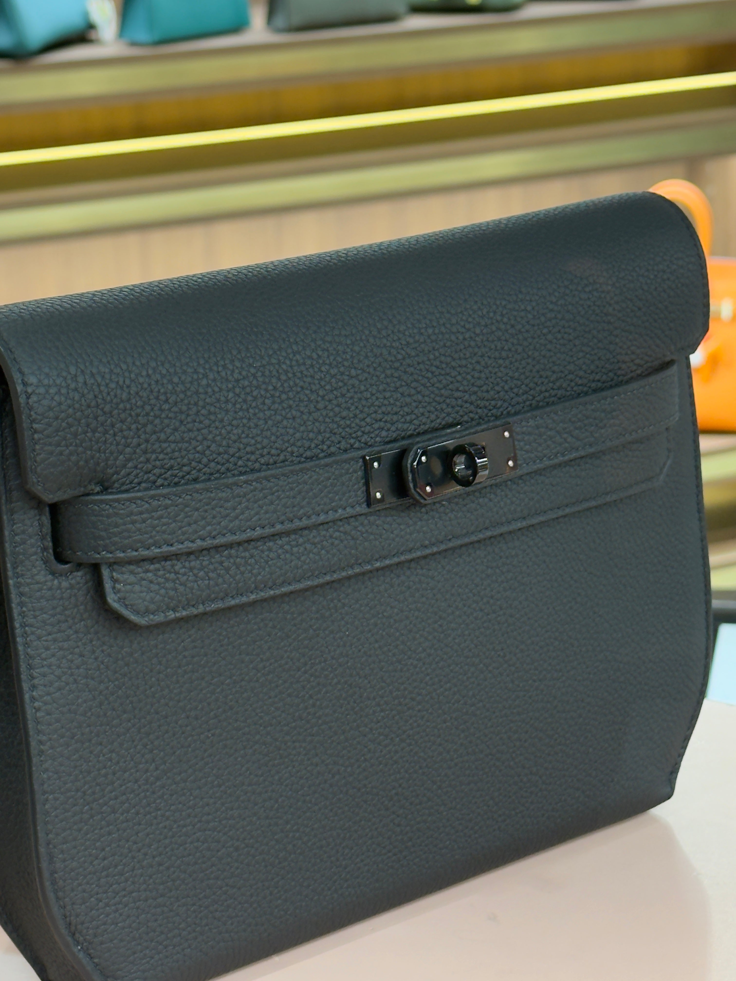 Hermes | Kelly Depeche – Togo – Black – Gold Hardware