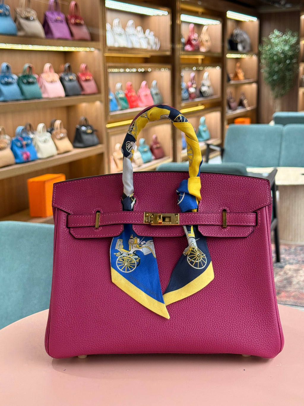 Hermes | Birkin (25) – Togo – Fuchsia – Gold Hardware