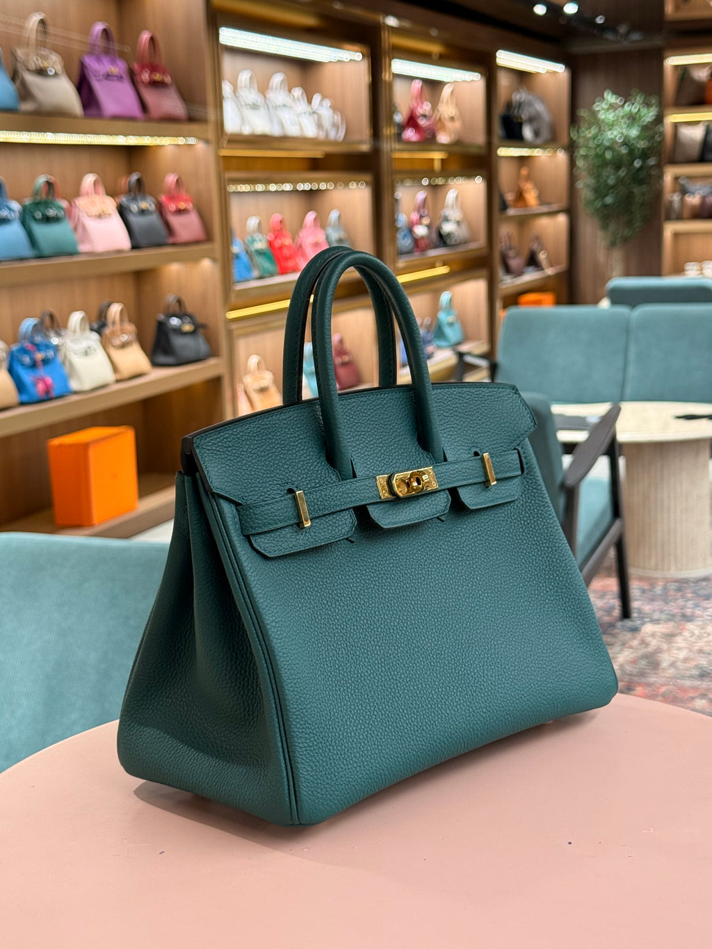 Hermes | Birkin (25) – Togo – Bleu Canard – Gold Hardware