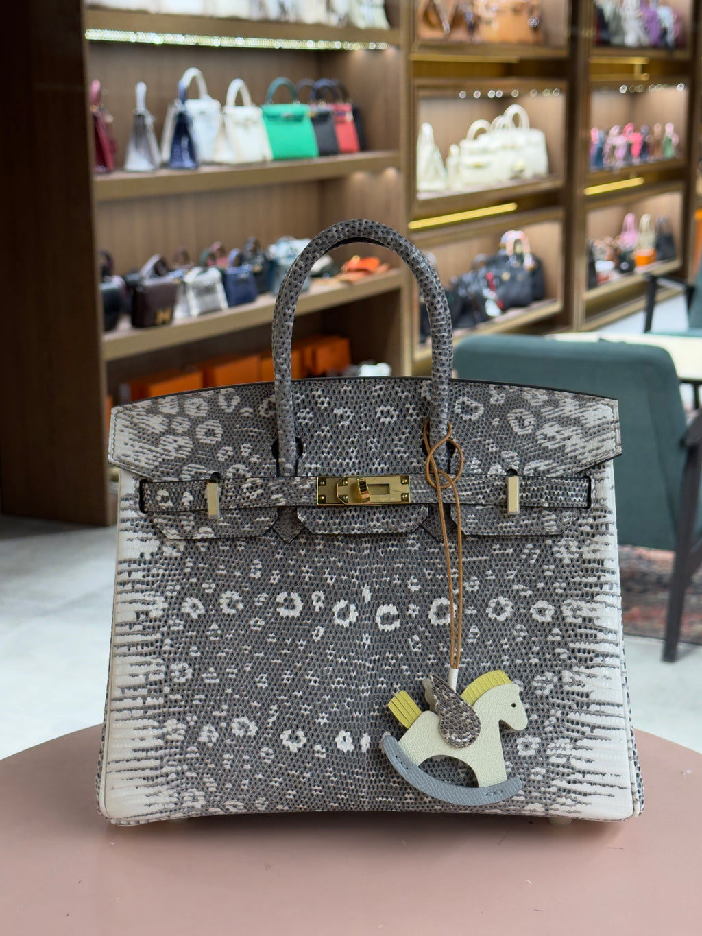 Hermes | Birkin (25) – Lizard – Grey – Gold Hardware