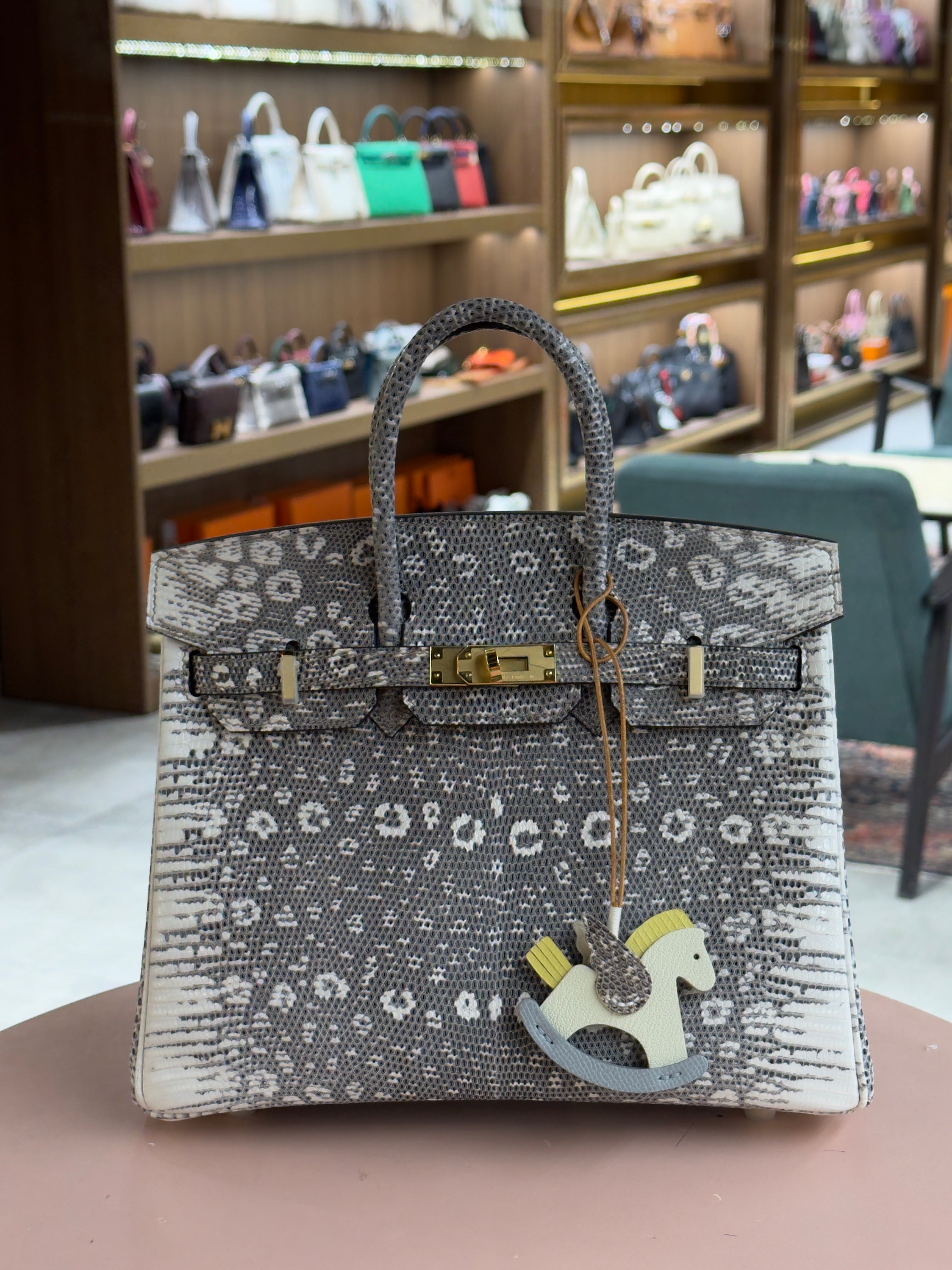 Hermes | Birkin (25) – Lizard – Grey – Gold Hardware