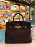 Hermes | Birkin (30) – Suede – Brown – Gold Hardware