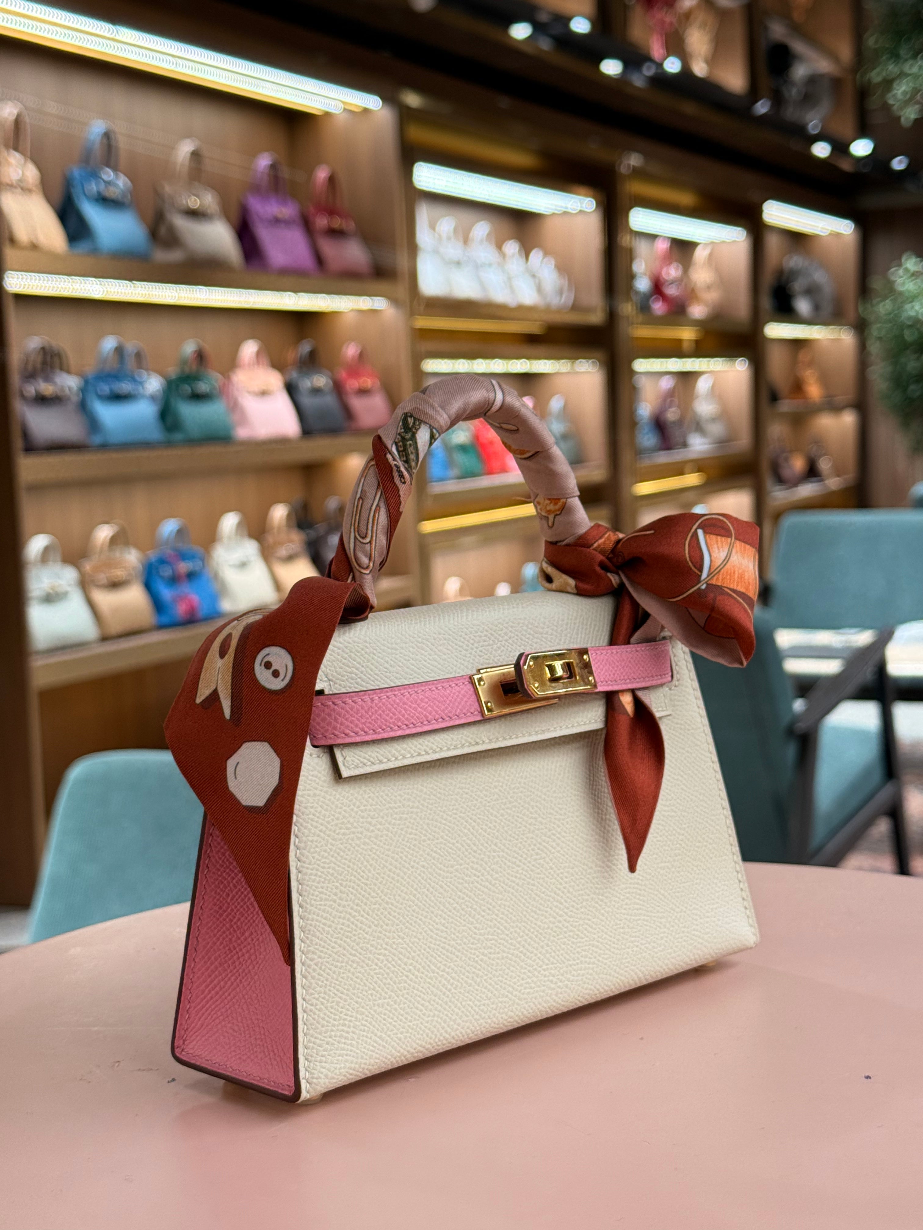 Hermes | Kelly (Mini) – Epsom – Cream/Pink – Gold Hardware