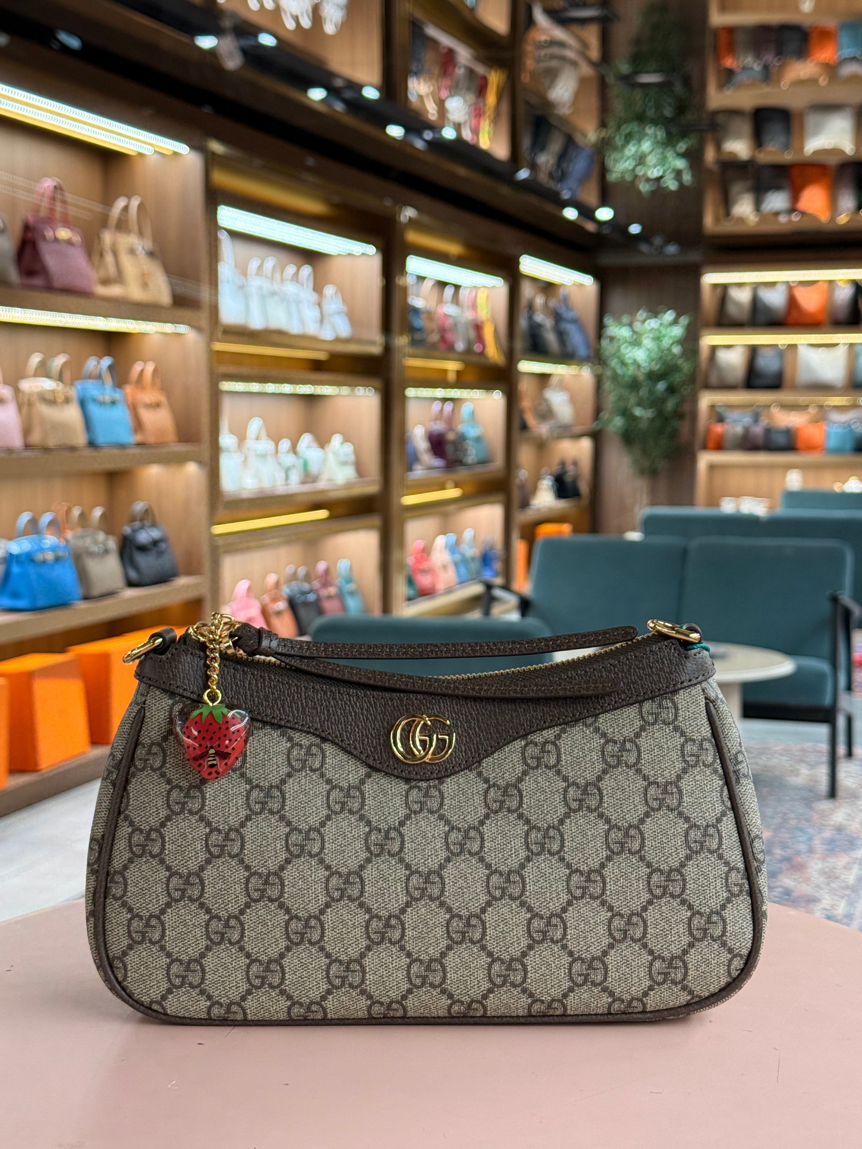 Gucci | Small Ophidia (Small) – Canvas – Beige – Gold Hardware