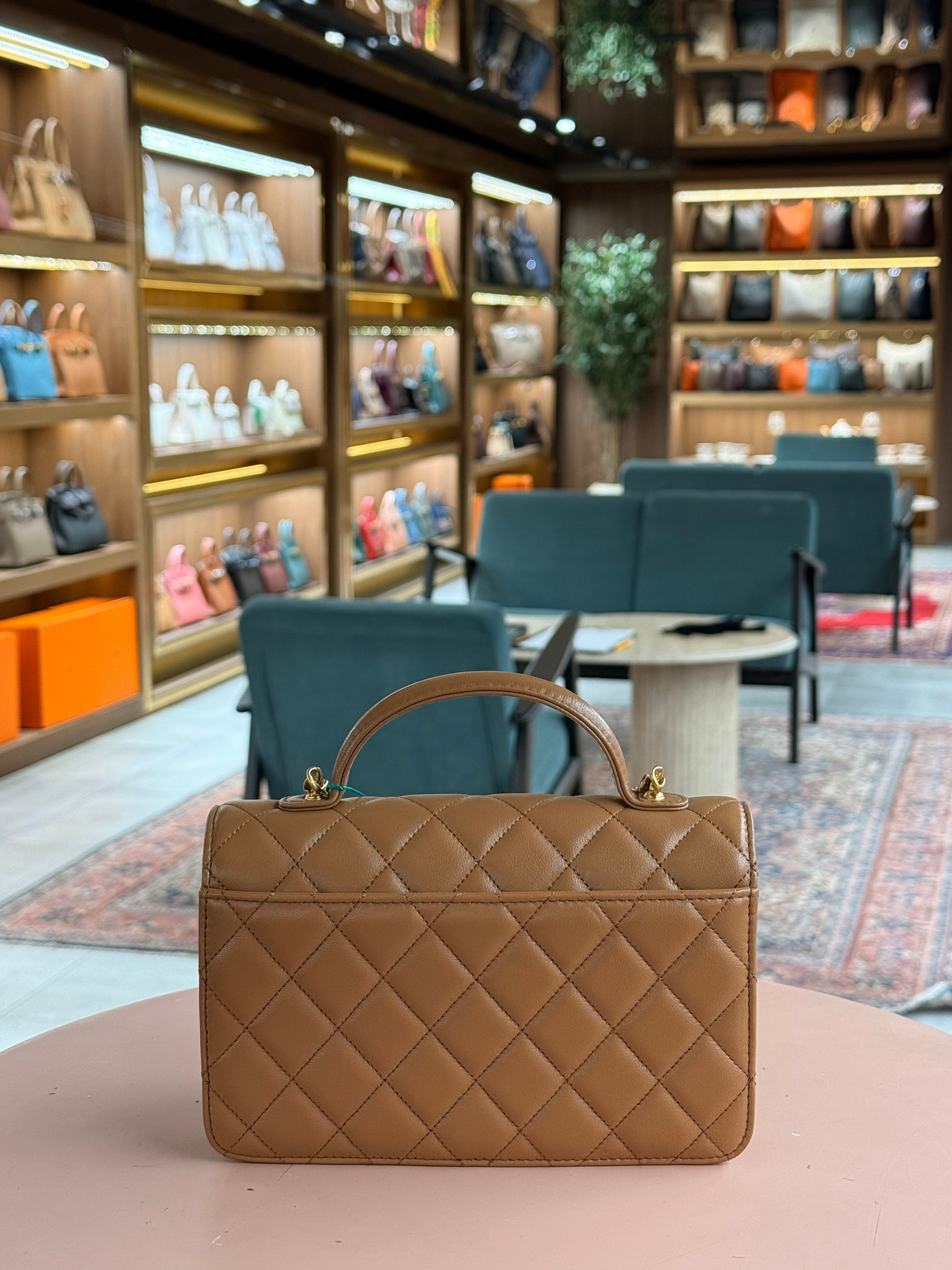 Chanel | Classic Flap Bag (Small) – Lambskin – Beige – Gold Hardware