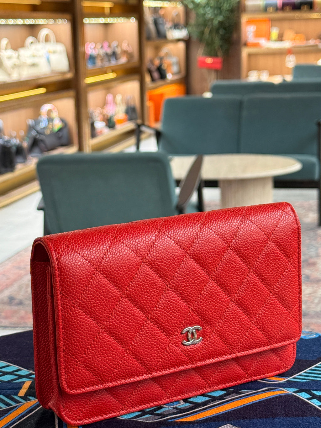 Chanel | Wallet on Chain (20) – Caviar – Red – Silver Hardware