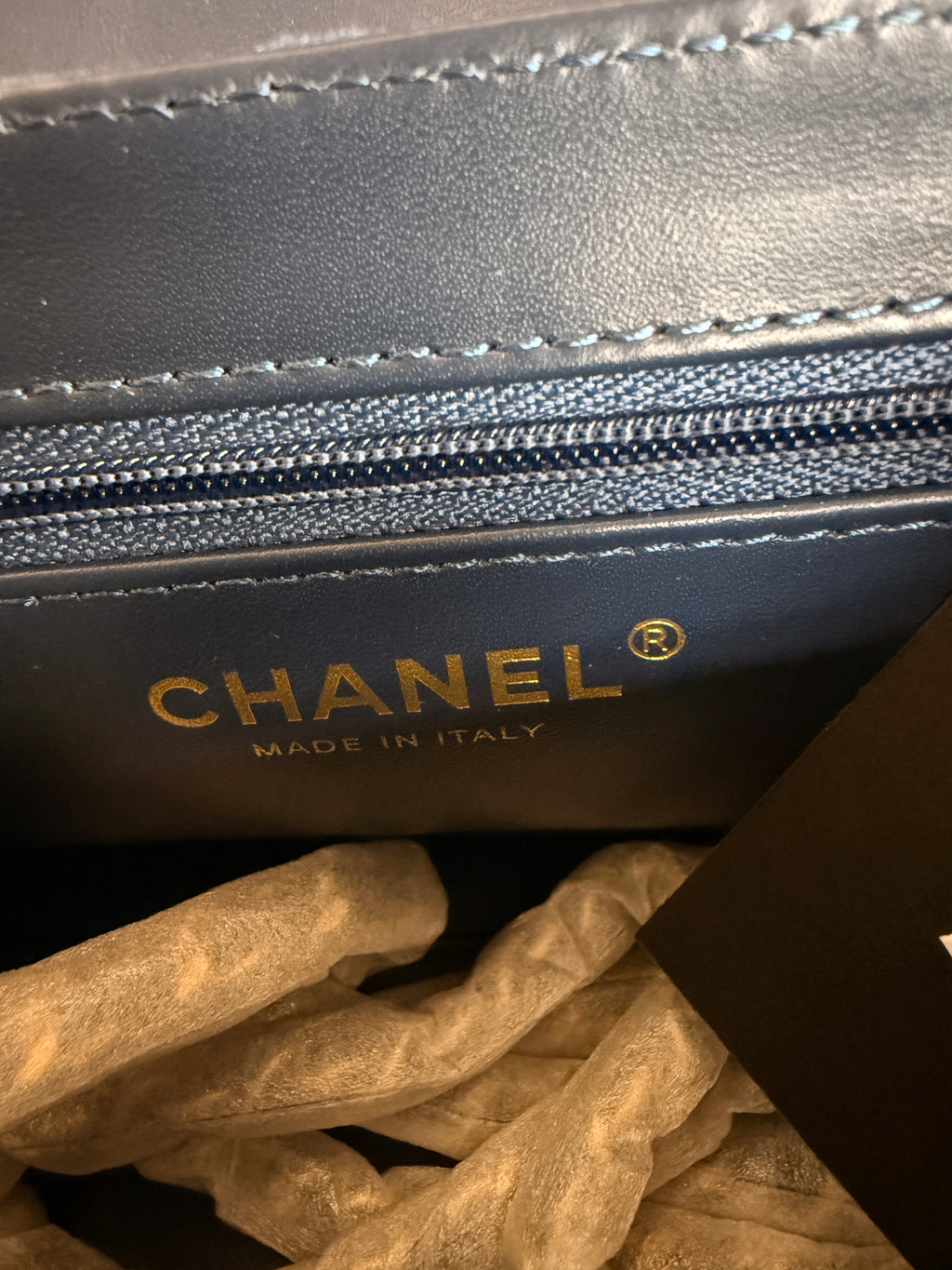 Chanel | Kelly Shopper – Suede – Navy – Gold Hardware