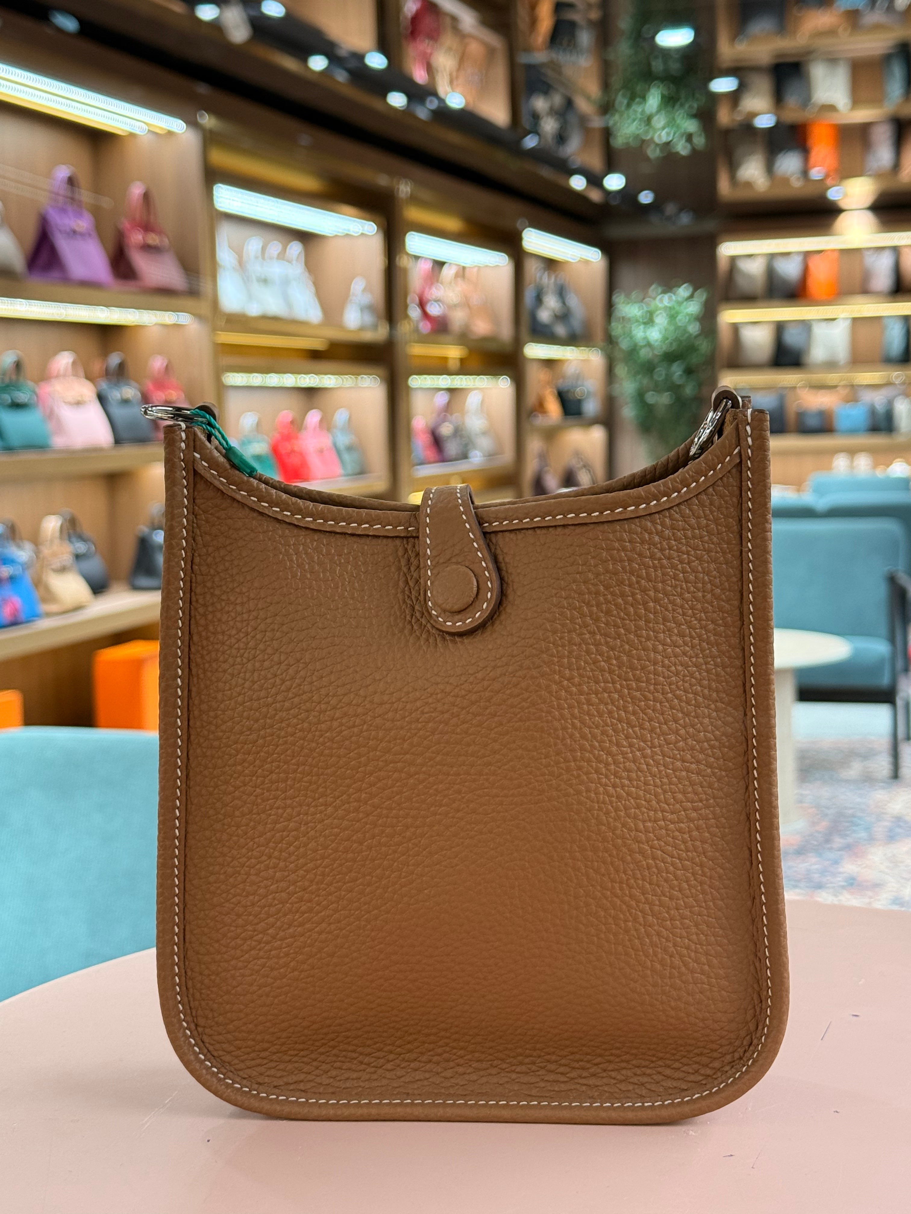 Hermes | Evelyne (Small) – Clemence – Etoupe – Palladium Hardware