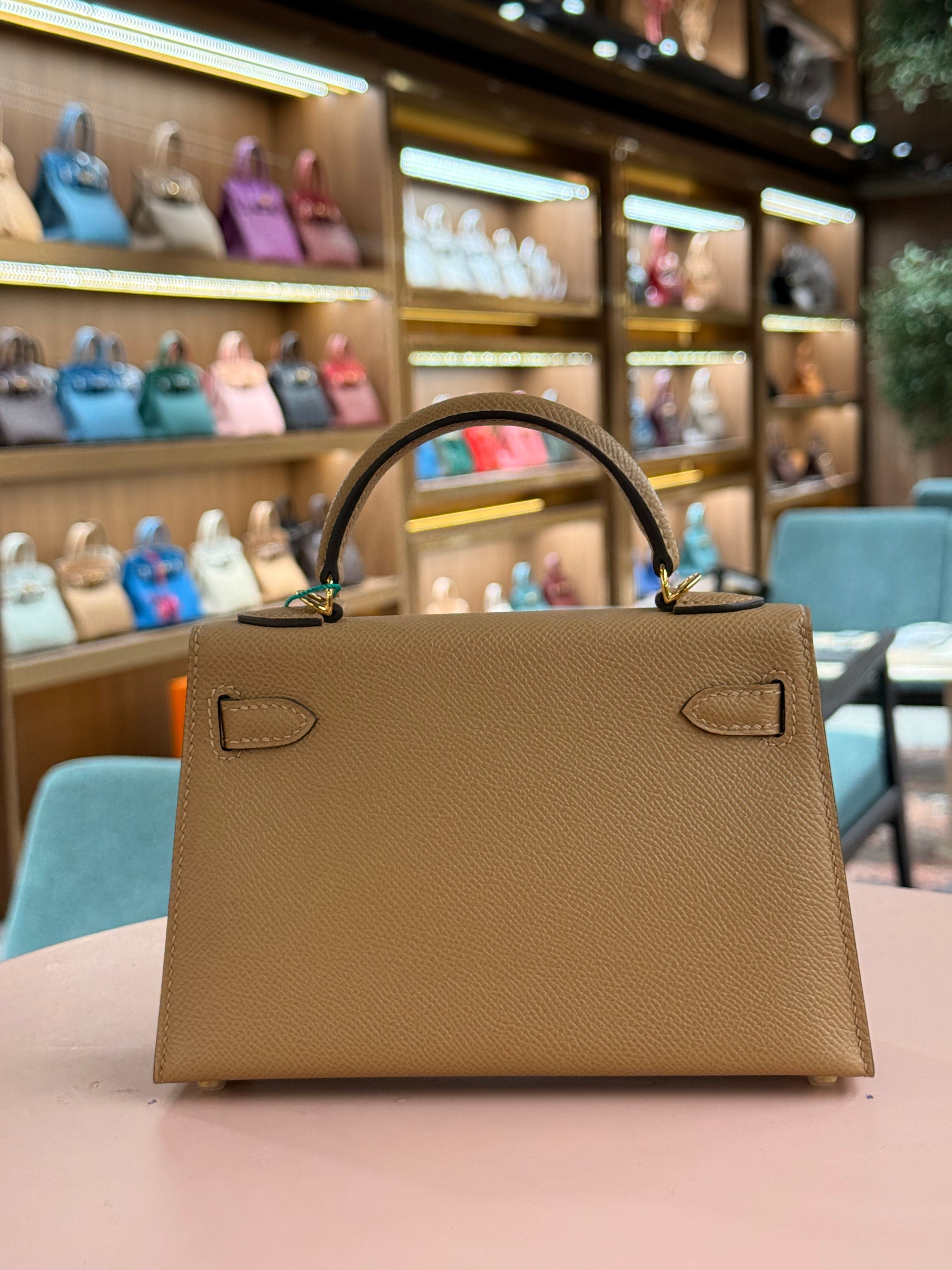 Hermes | Kelly (Mini) – Epsom – Gold – Gold Hardware