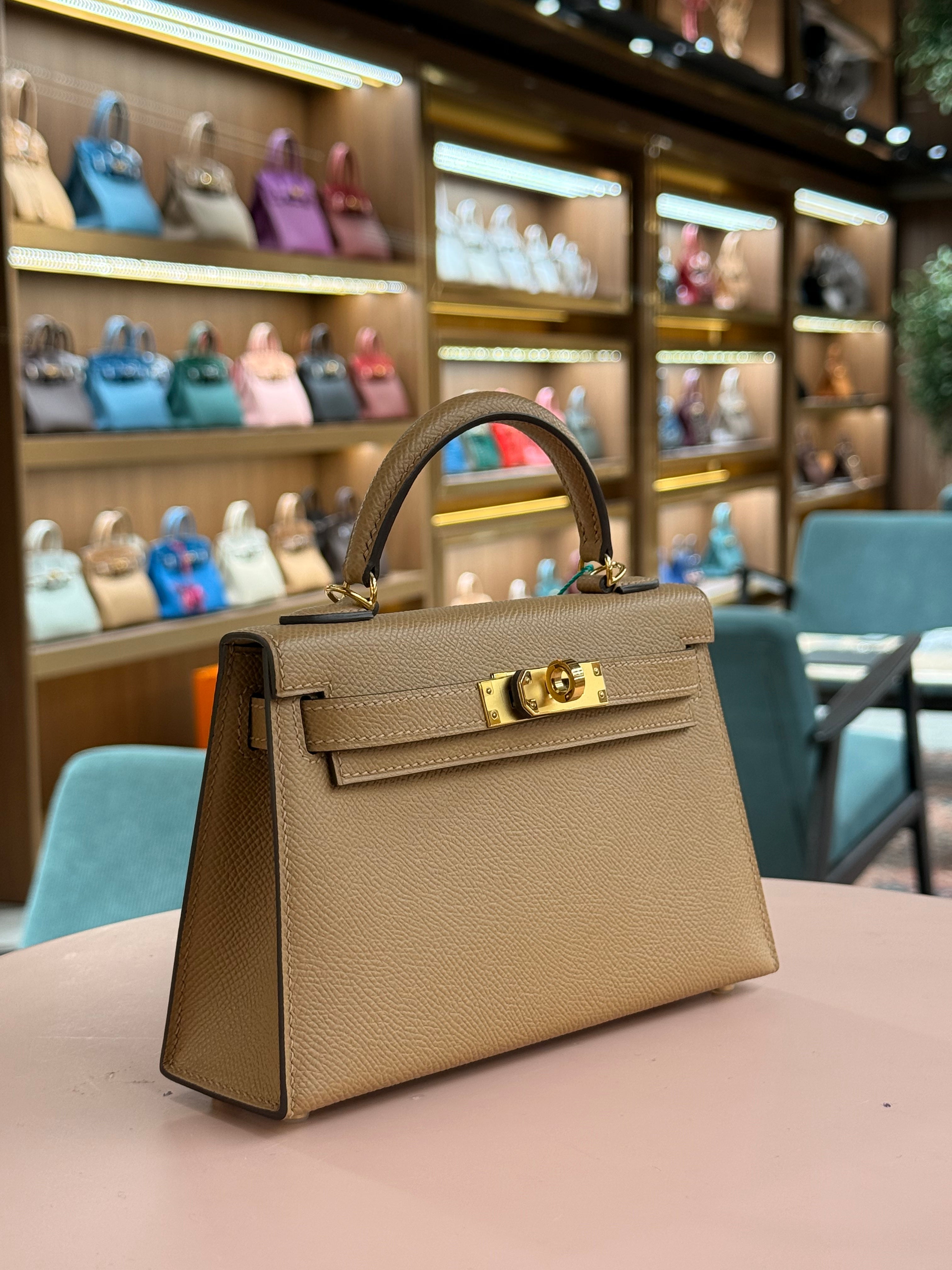Hermes | Kelly (Mini) – Epsom – Gold – Gold Hardware