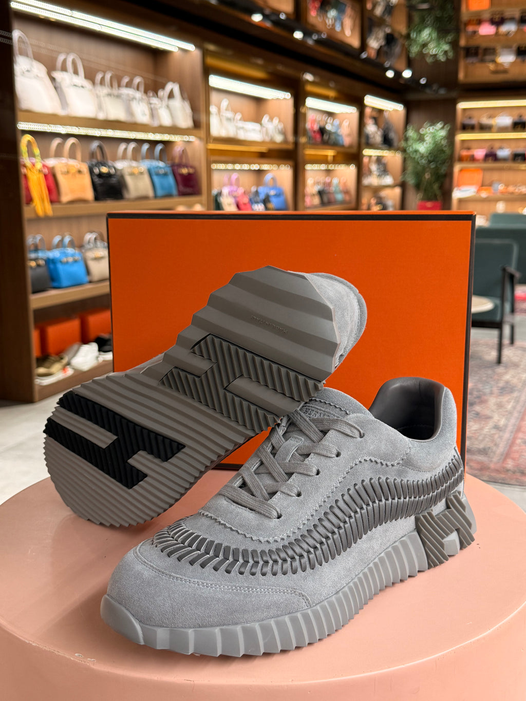 Hermes | Bouncing – Suede – Grey – Grey Hardware