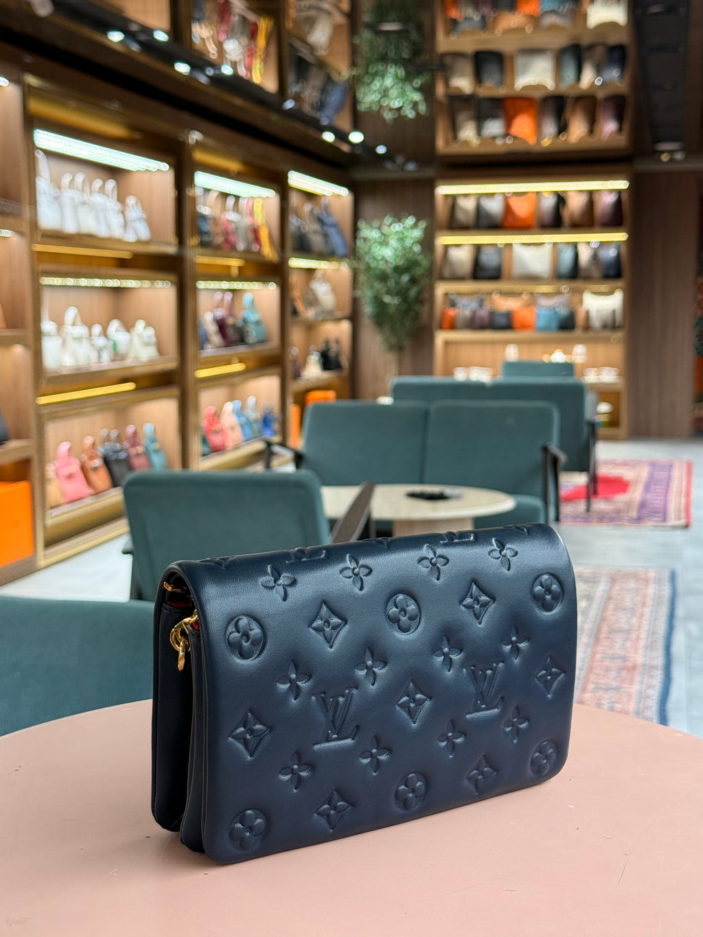 Louis Vuitton | Pochette Coussin – Leather – Navy – Gold Hardware