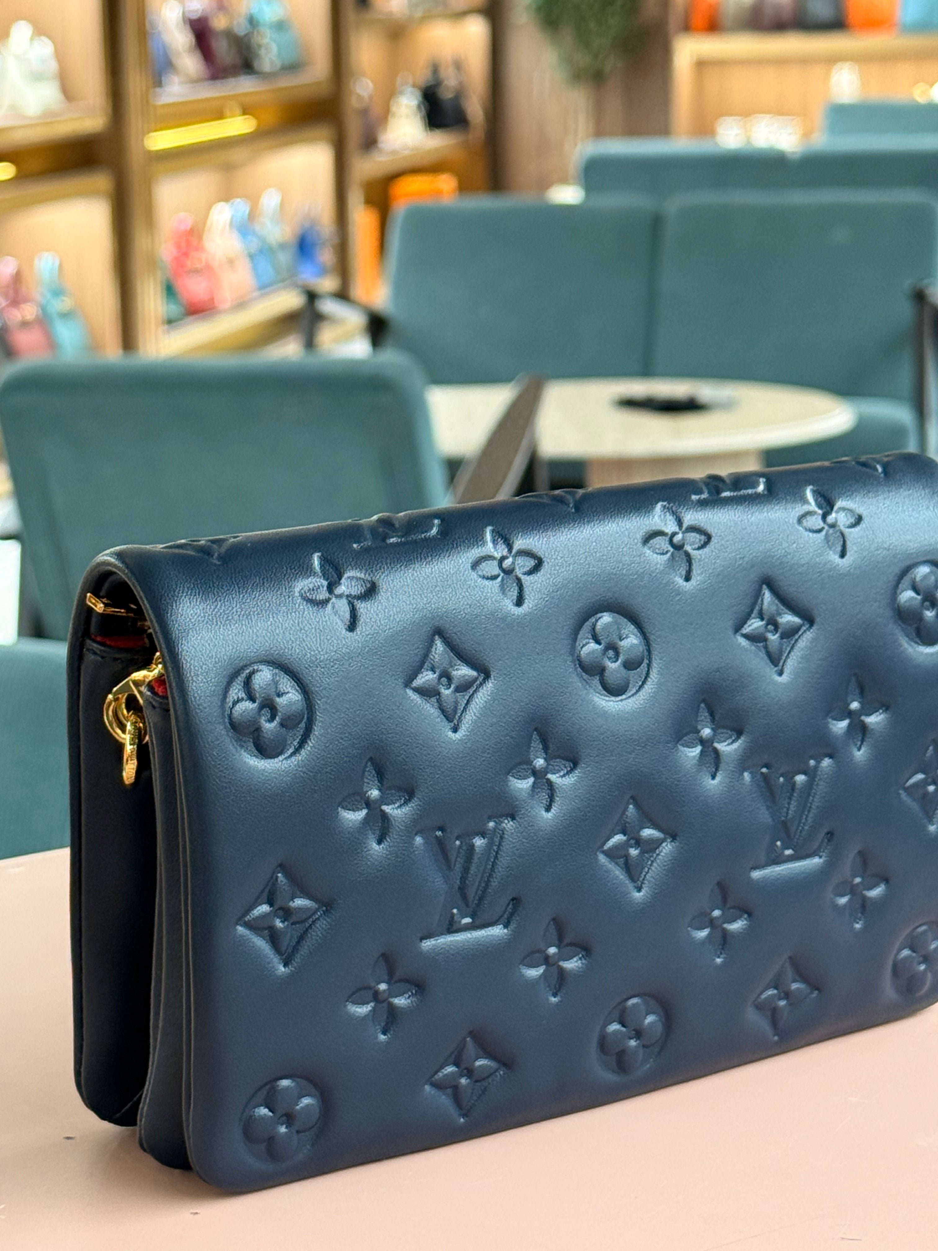 Louis Vuitton | Pochette Coussin – Leather – Navy – Gold Hardware