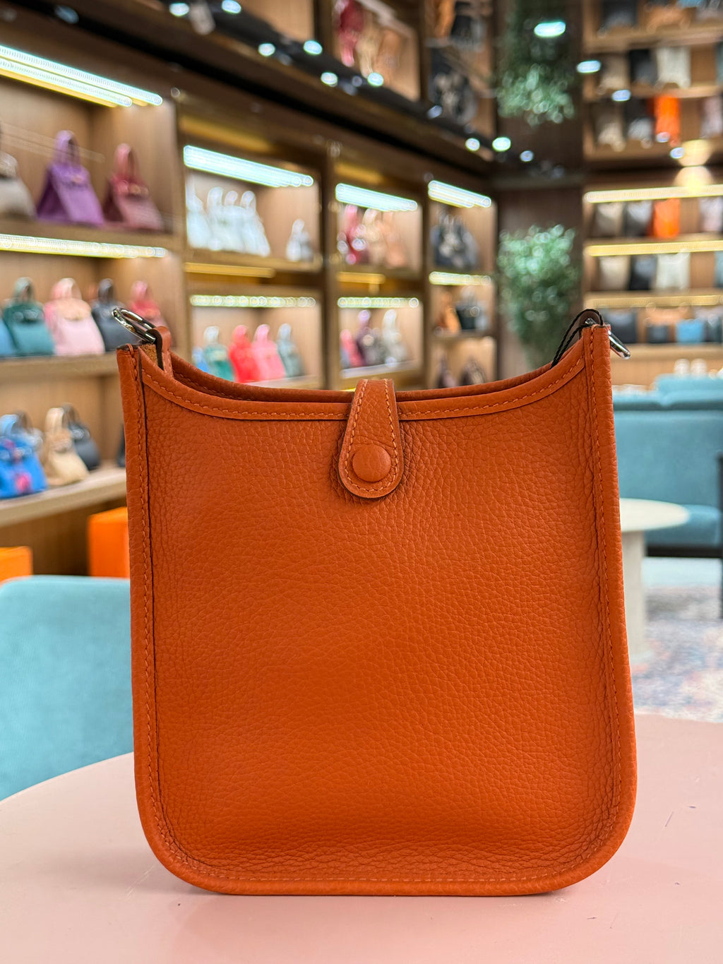 Hermes | Evelyne (Small) – Clemence – Orange – Gold Hardware