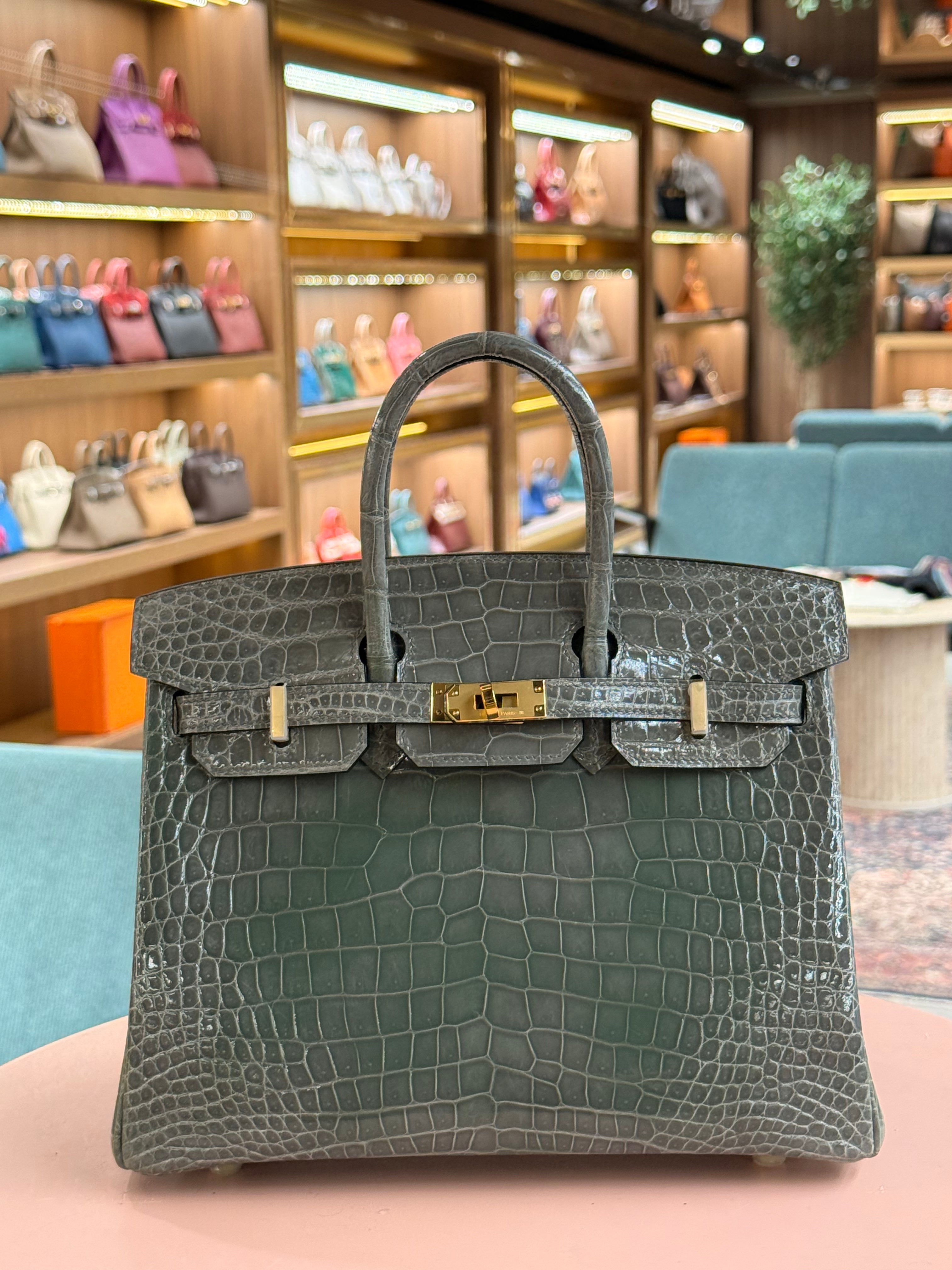 Hermes | Birkin (25) – Crocodile – Grey – Gold Hardware
