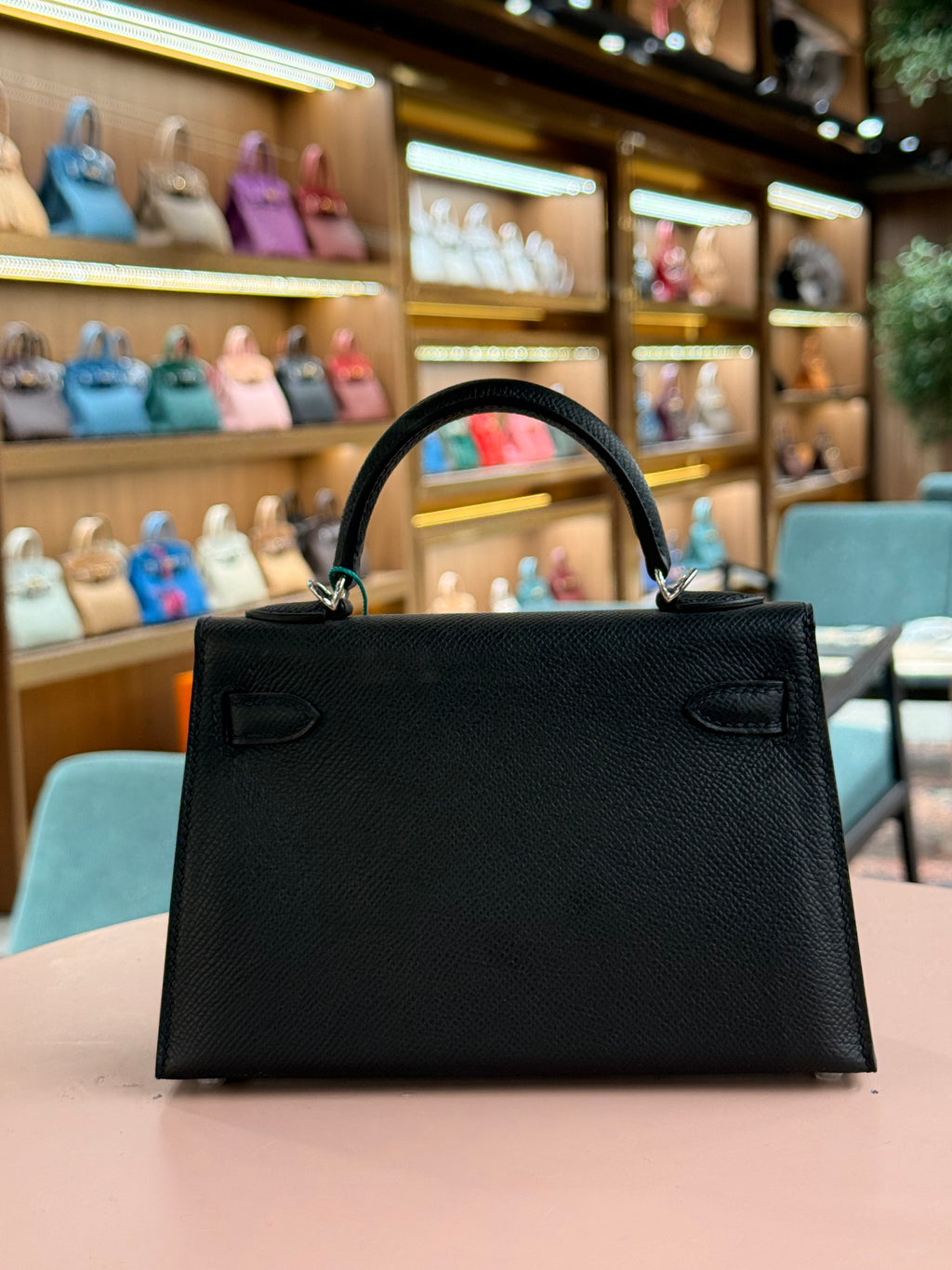 Hermes | Kelly (Mini) – Epsom – Black – Palladium Hardware