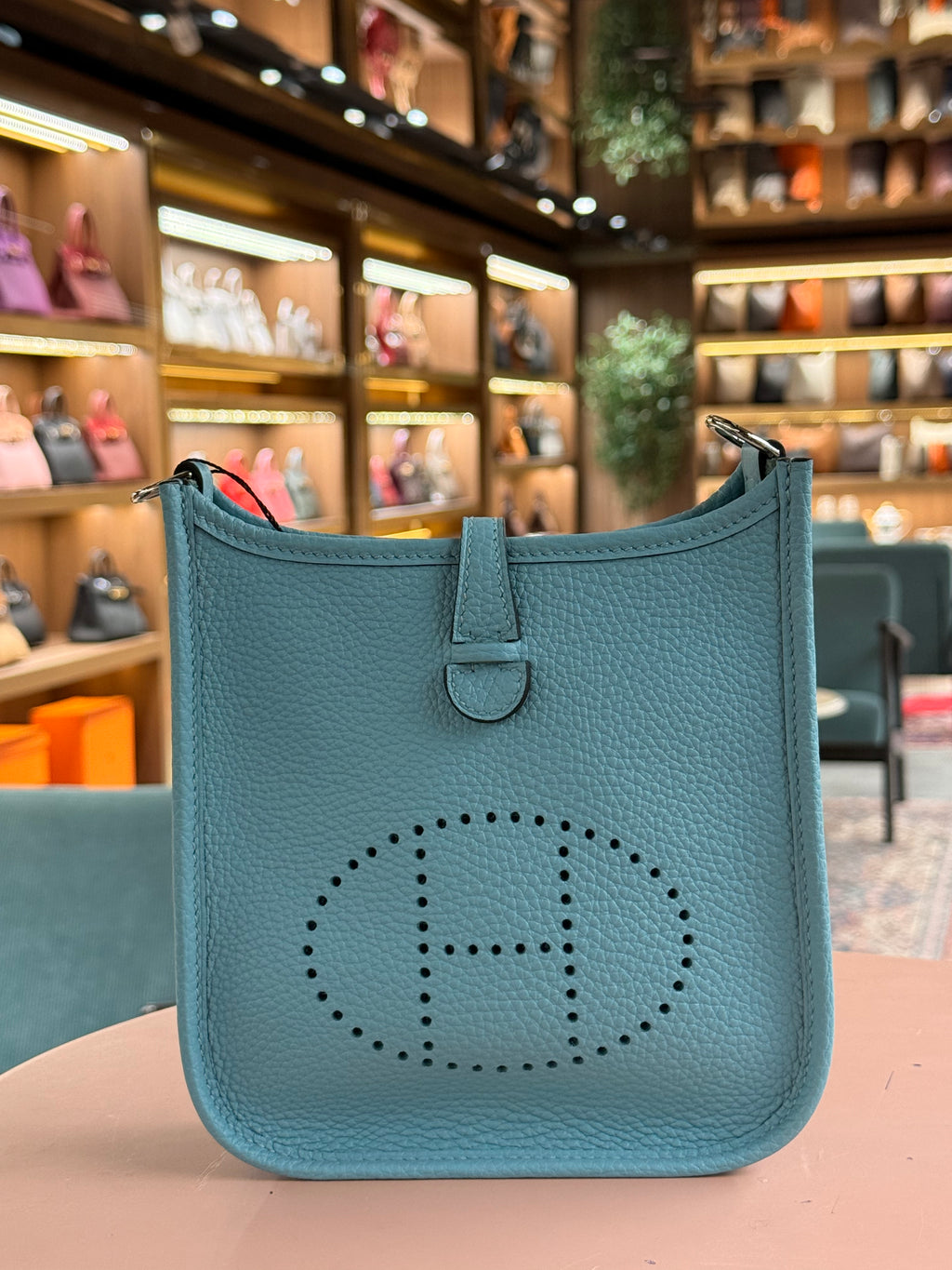 Hermes | Evelyne (Small) – Epsom – Bleu Brume – Palladium Hardware