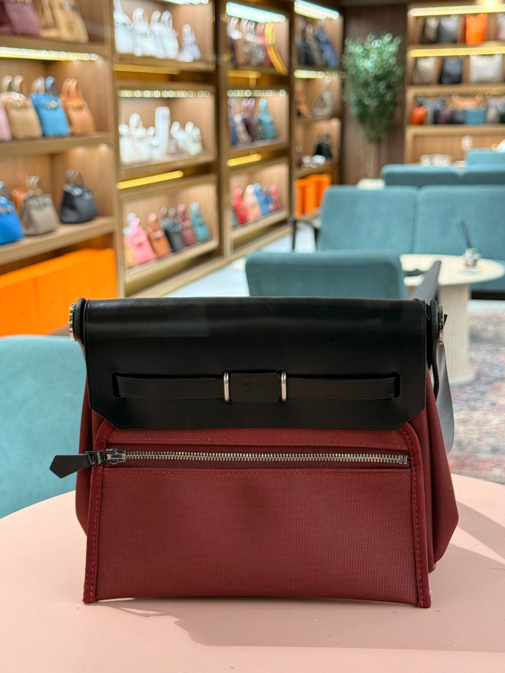 Hermes | Herbag (Mini) – Canvas – Rouge H – Silver Hardware