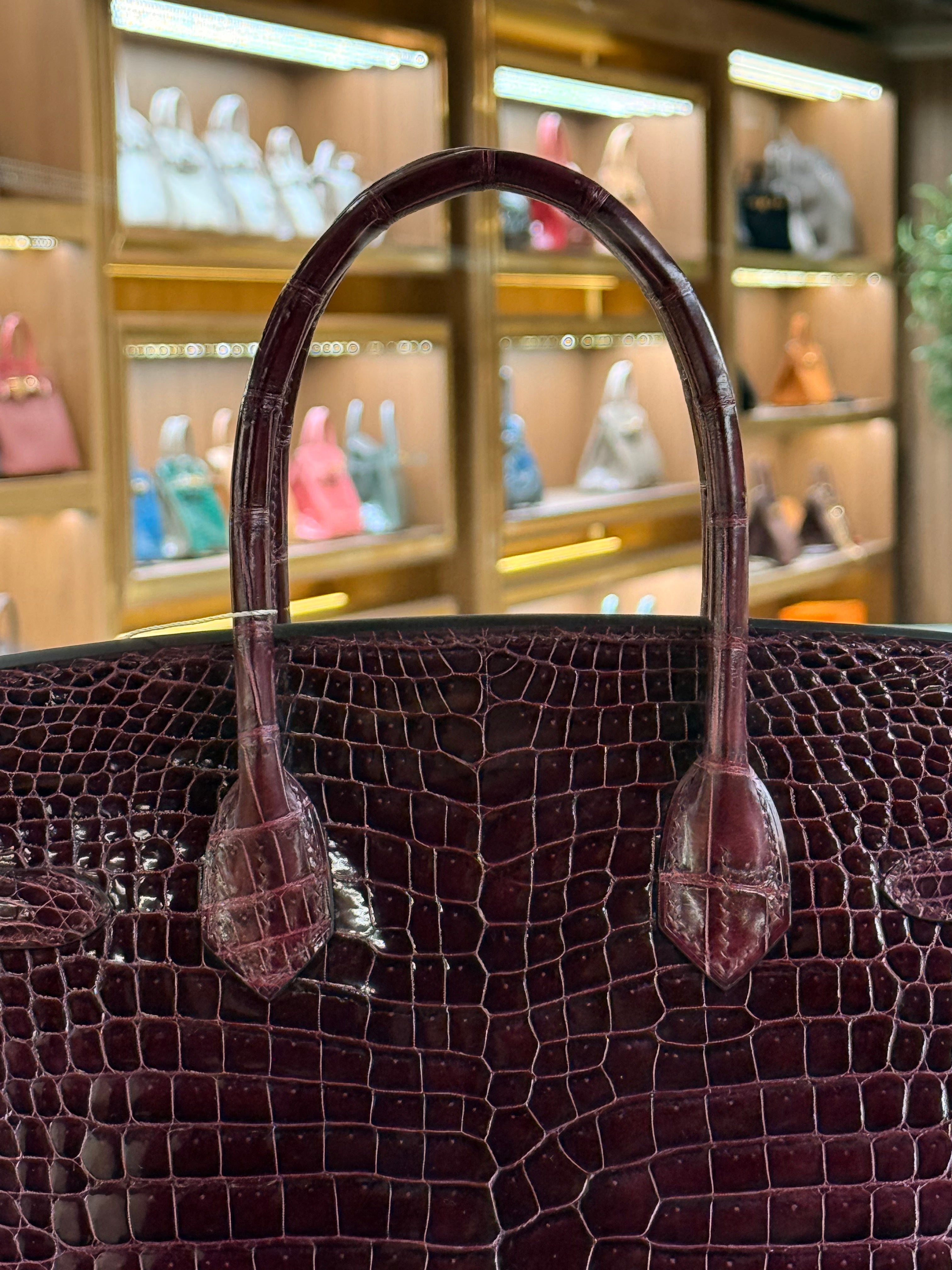 Hermes | Birkin (30) – Crocodile – Burgundy – Gold Hardware