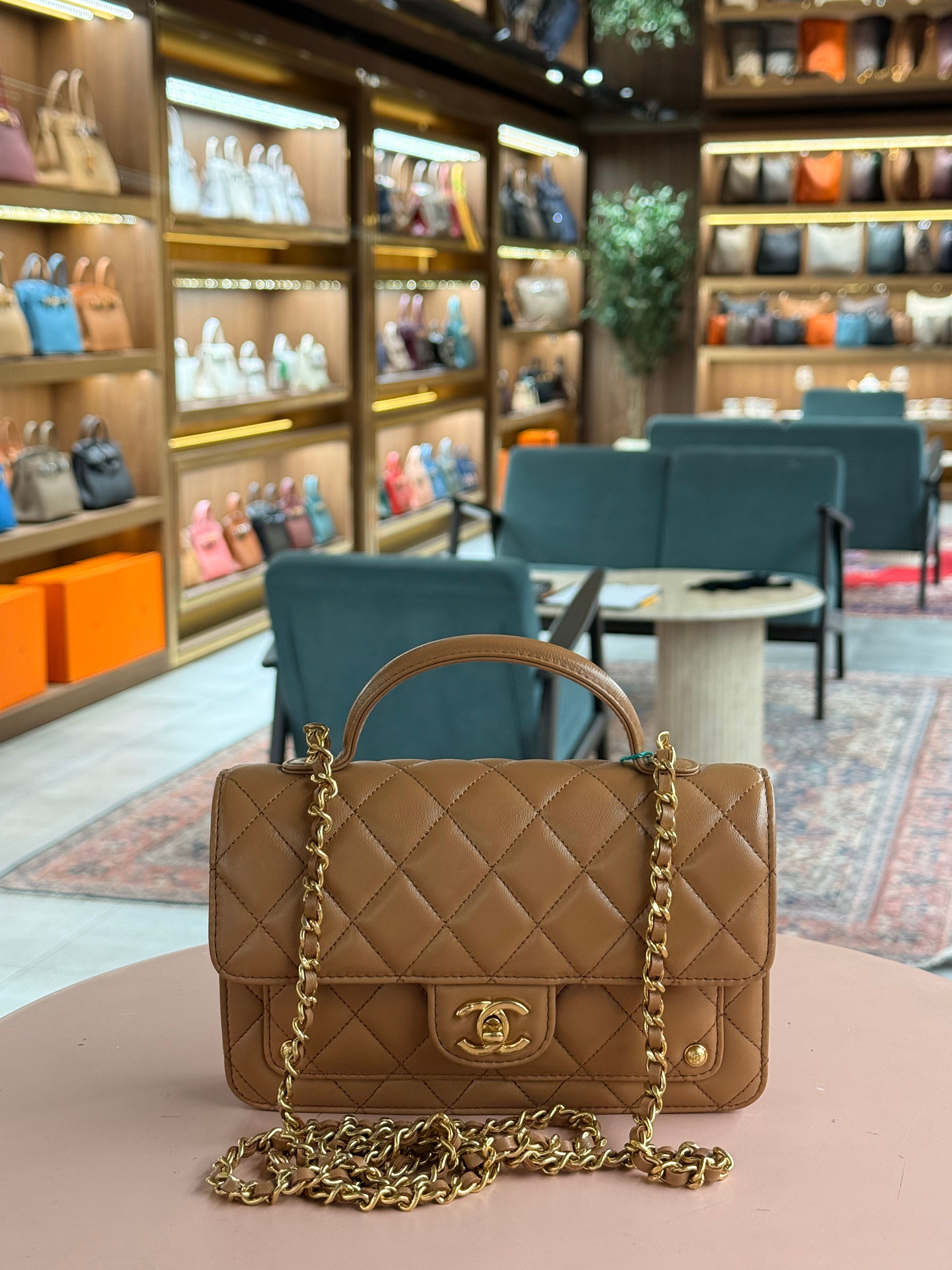 Chanel | Classic Flap Bag (Small) – Lambskin – Beige – Gold Hardware