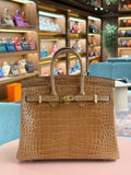 Hermes | Birkin (25) – Crocodile – Gold – Gold Hardware