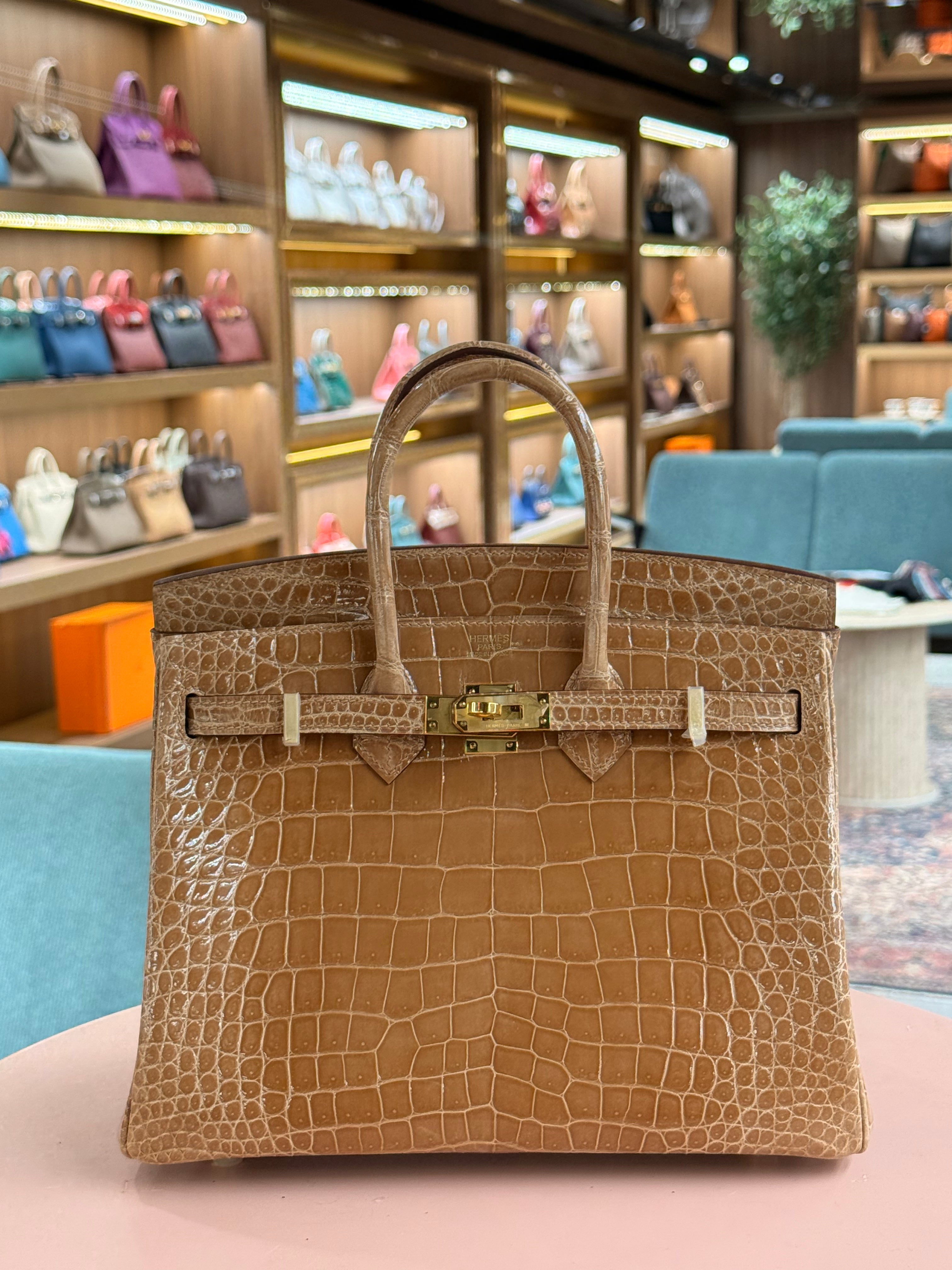 Hermes | Birkin (25) – Crocodile – Gold – Gold Hardware