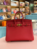 Hermes | Birkin (25) – Togo – Rouge H – Gold Hardware