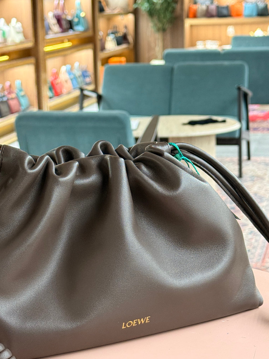 Loewe | Flamenco – Leather – Dark Brown – Gold Hardware