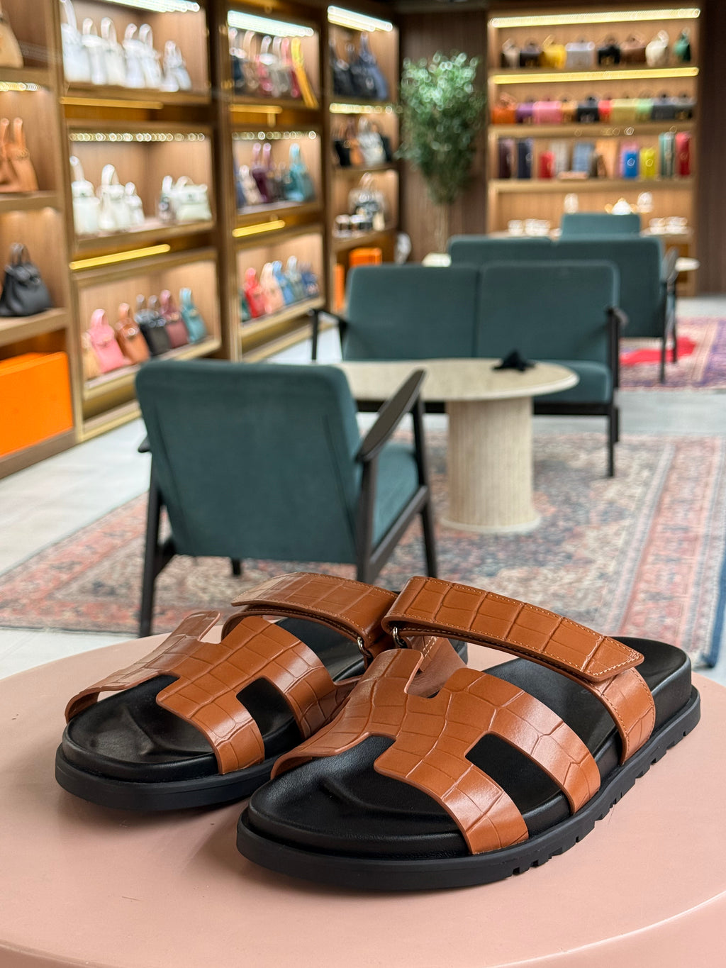 Hermes | Chypre-Sandal – Leather – Brown – Silver Hardware