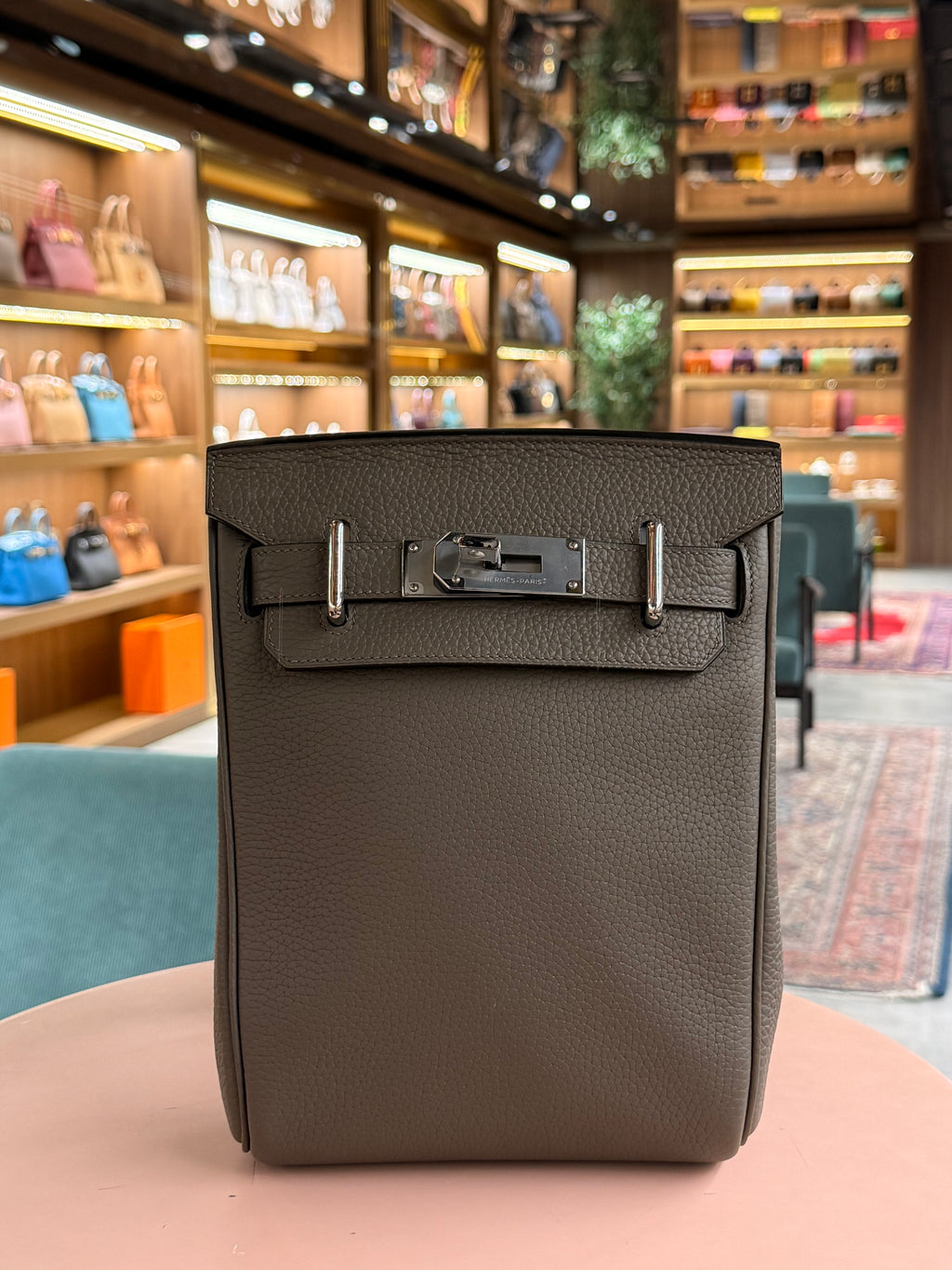 Hermes | Hac a Dos Backpack – Togo – Etoupe – Palladium Hardware