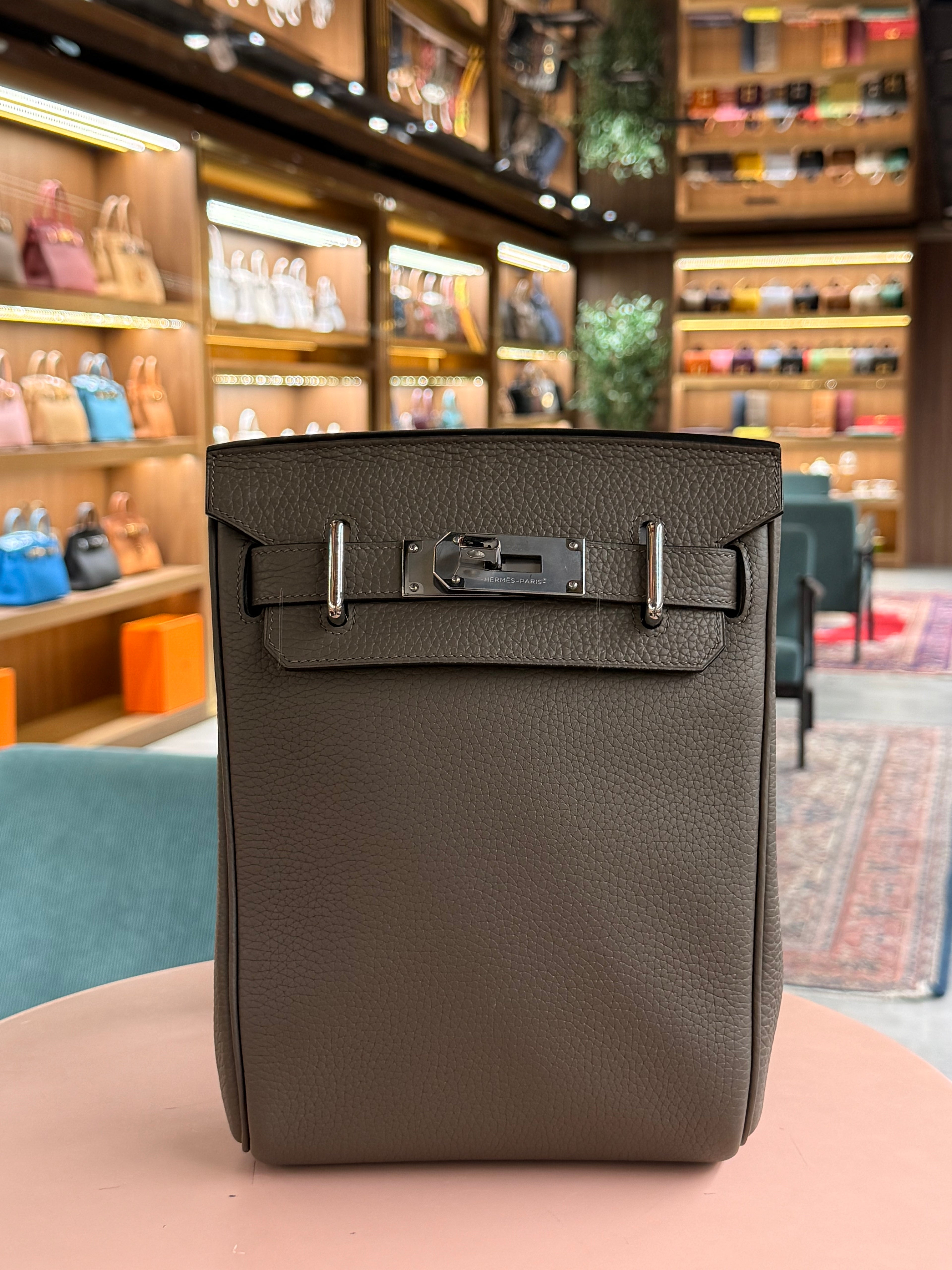 Hermes | Hac a Dos Backpack – Togo – Etoupe – Palladium Hardware