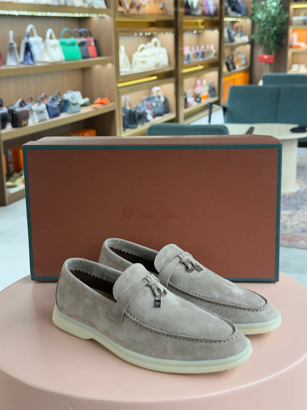 Loro Piana | Piana Summer Charms Walk Loafer – Suede – Grey – Silver Hardware