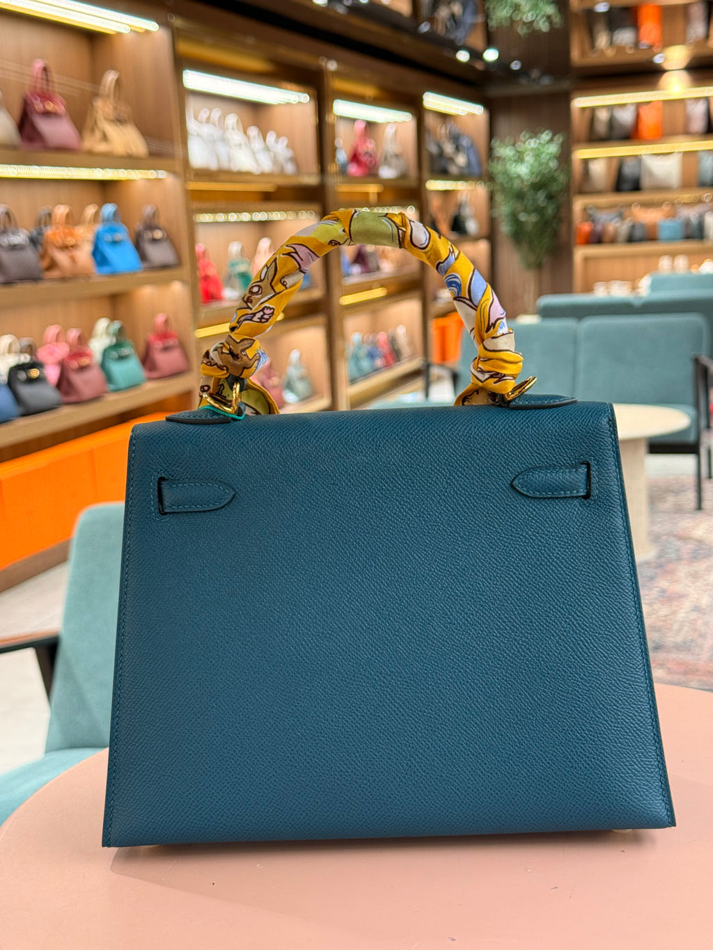 Hermes | Kelly (25) – Epsom – Bleu Jean – Gold Hardware