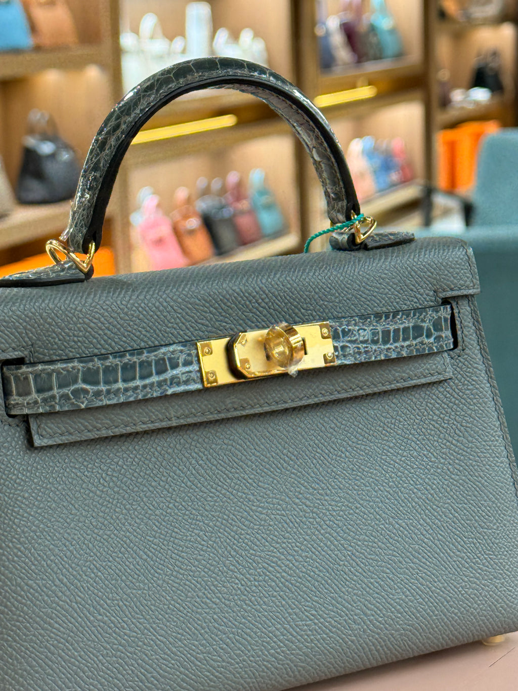 Hermes | Kelly (Mini) – Epsom – Gris T – Gold Hardware