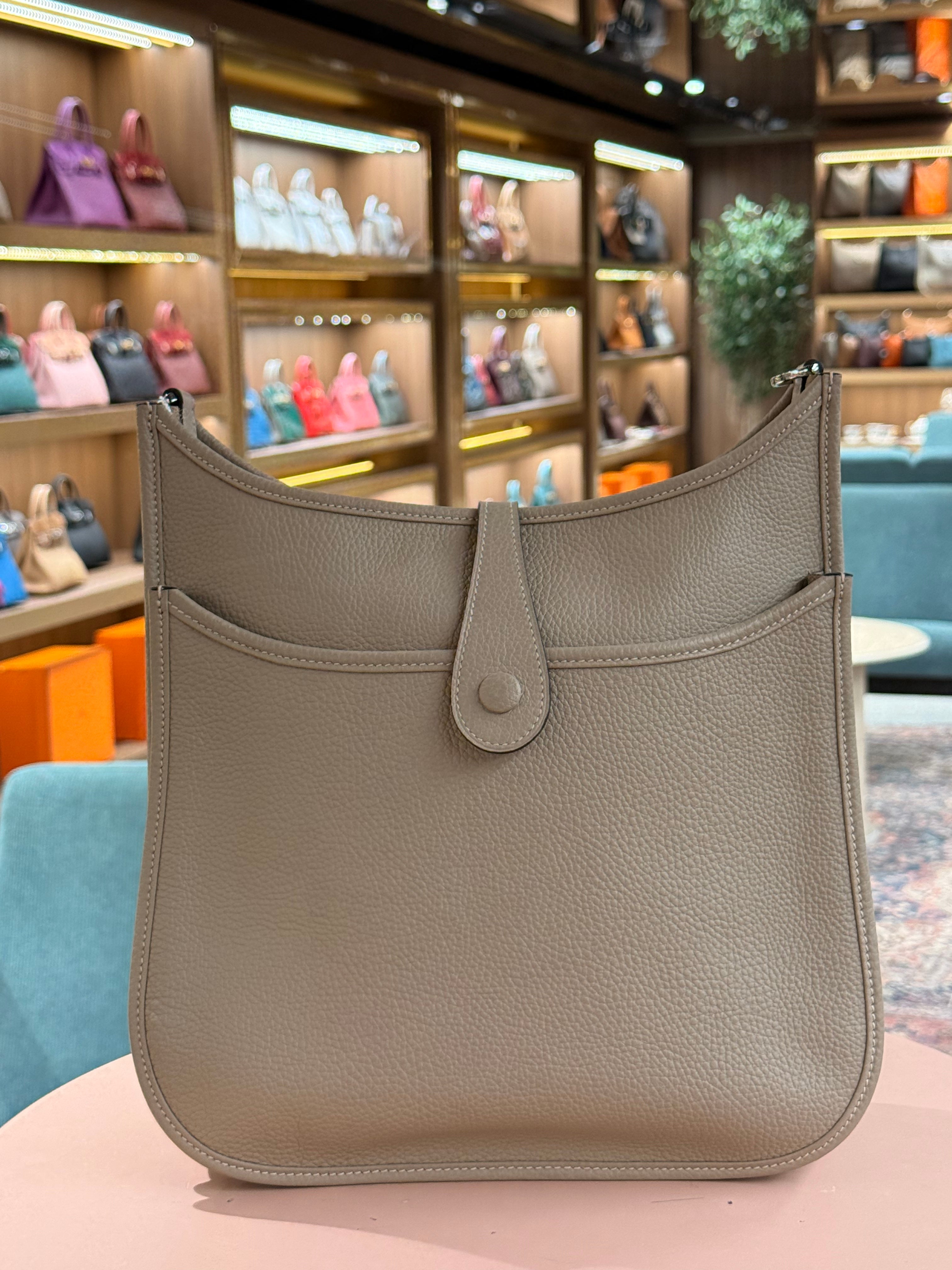 Hermes | Evelyne (Large) – Epsom – Etoupe – Palladium Hardware