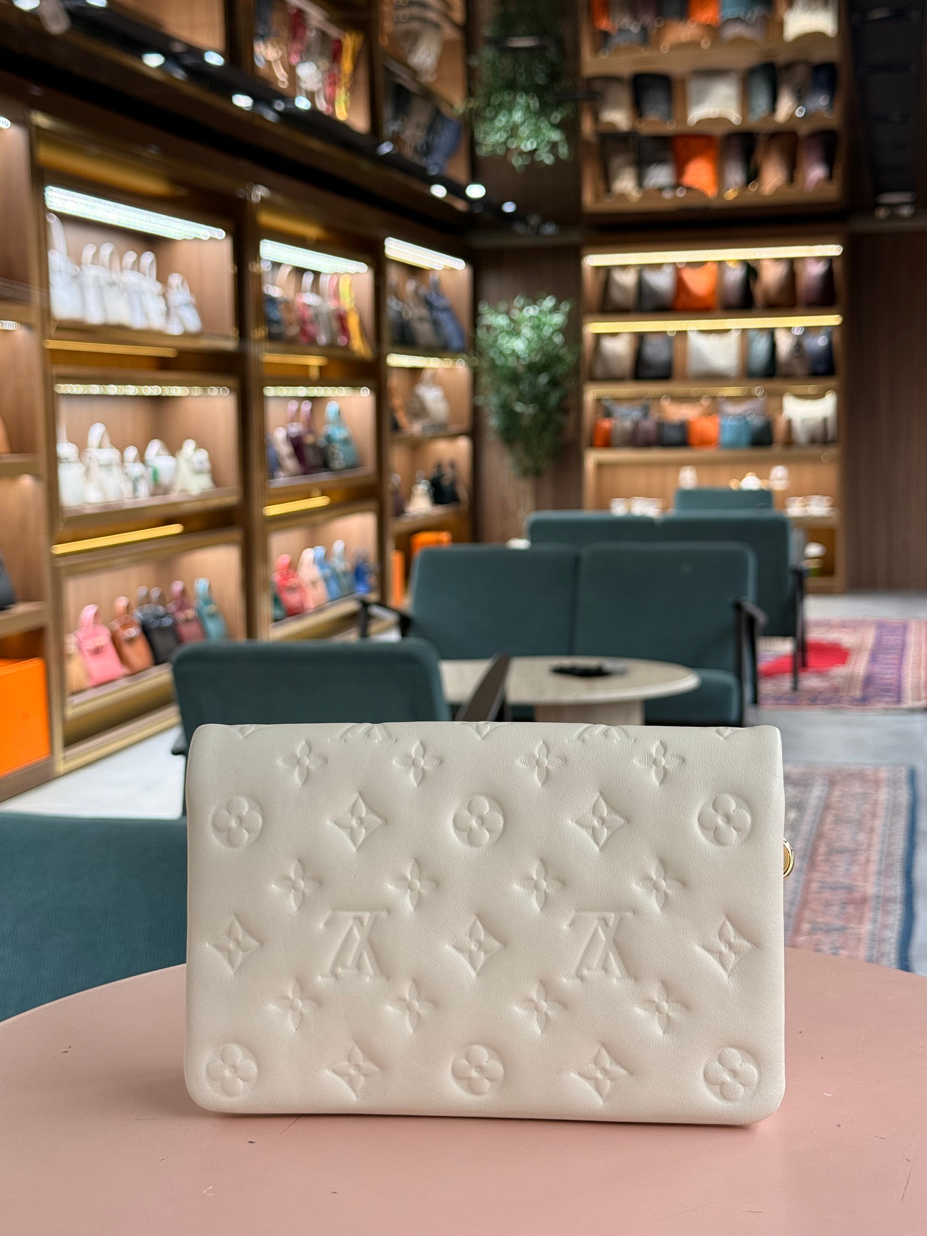 Louis Vuitton | Pochette Coussin – Leather – Cream – Gold Hardware