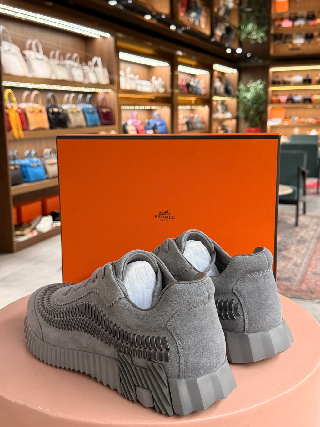 Hermes | Bouncing – Suede – Grey – Grey Hardware